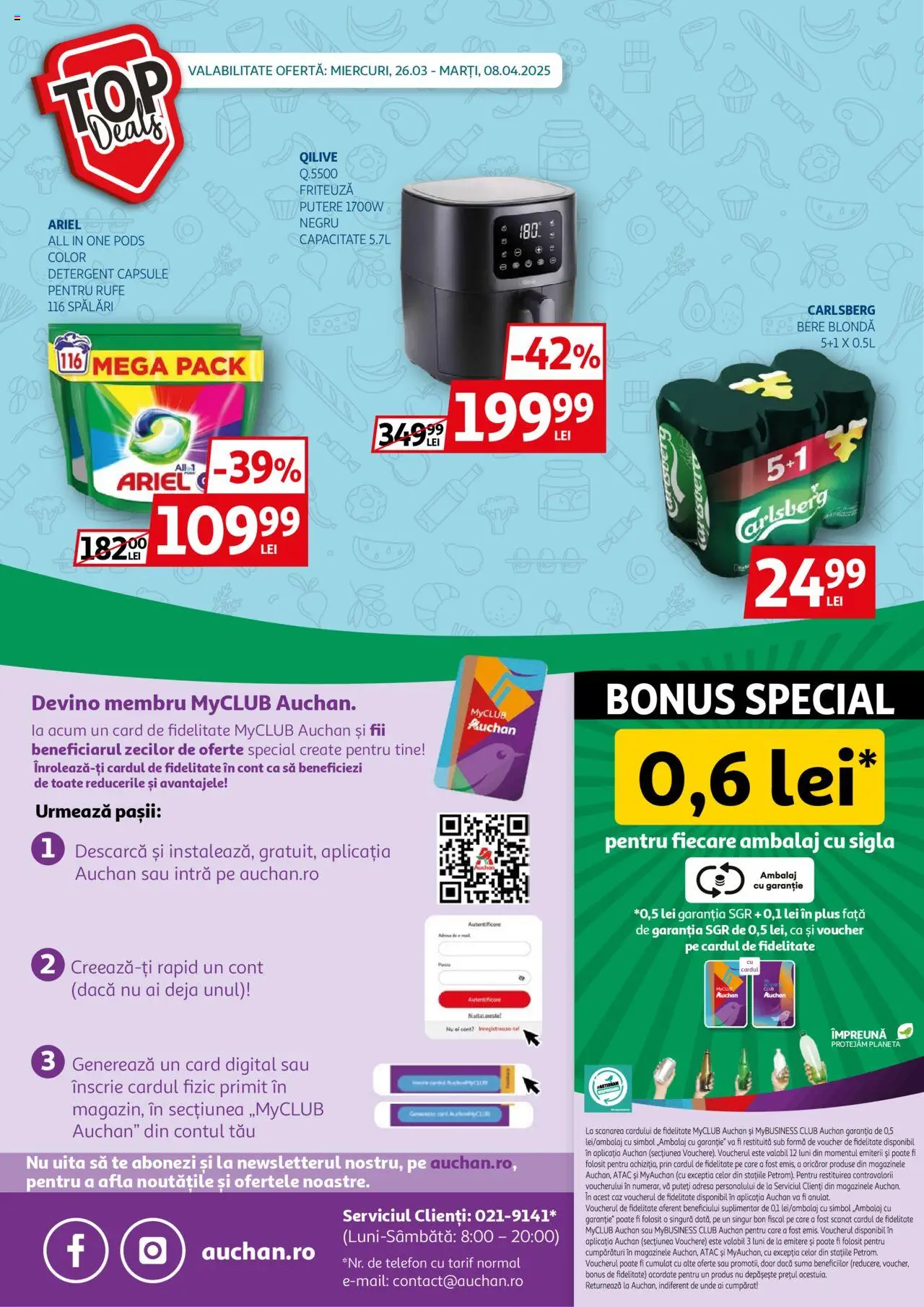 Catalog Auchan 26 Martie - 8 Aprilie 2025 | Pagina 28 | Produse: Telefon, Friteuză, Bere, Detergent