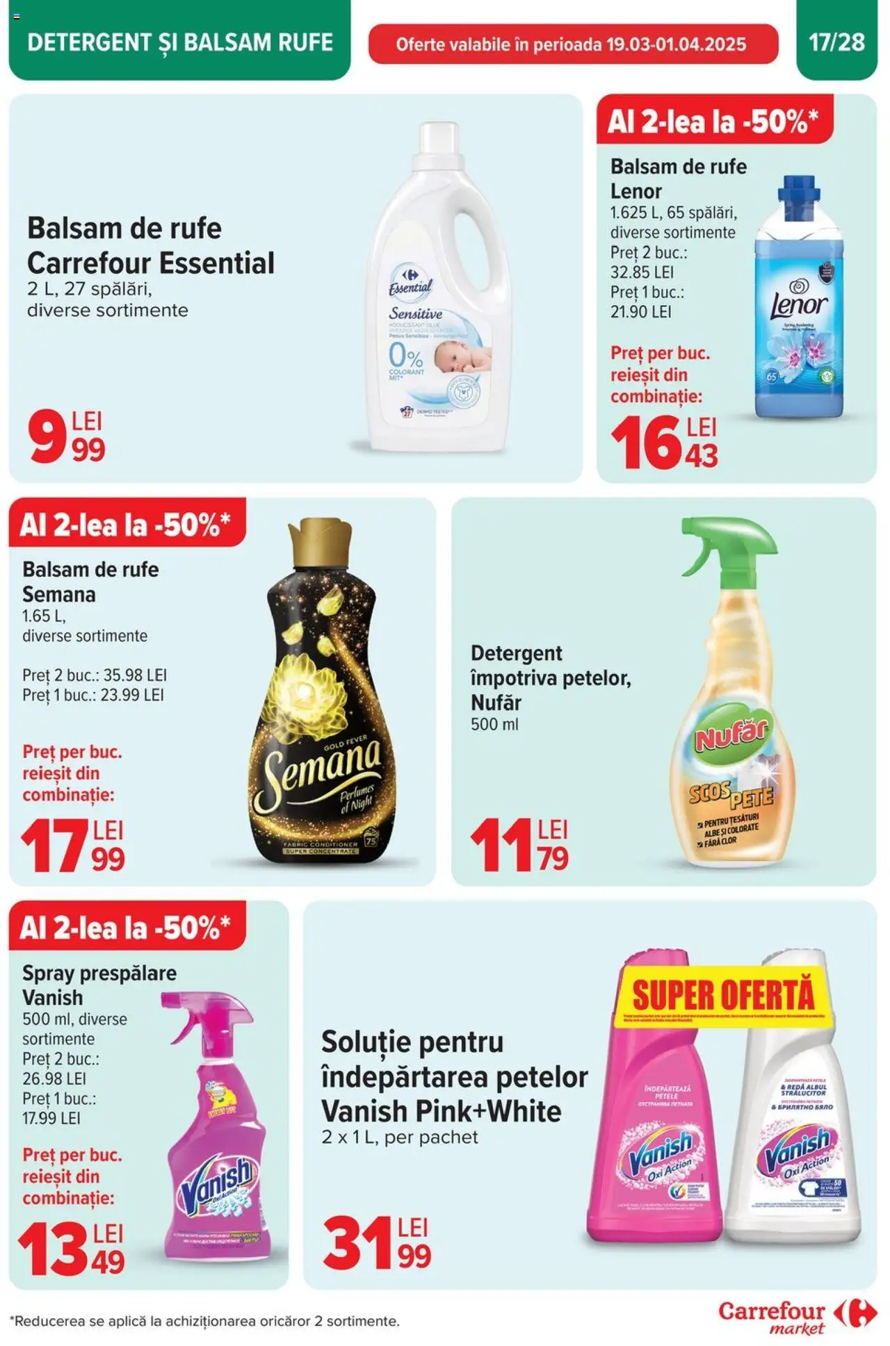Catalog Carrefour 26 Martie - 1 Aprilie 2025 | Pagina 17 | Produse: Balsam, Detergent, Îndepărtarea petelor, Çelik Mama ve Su Kabı