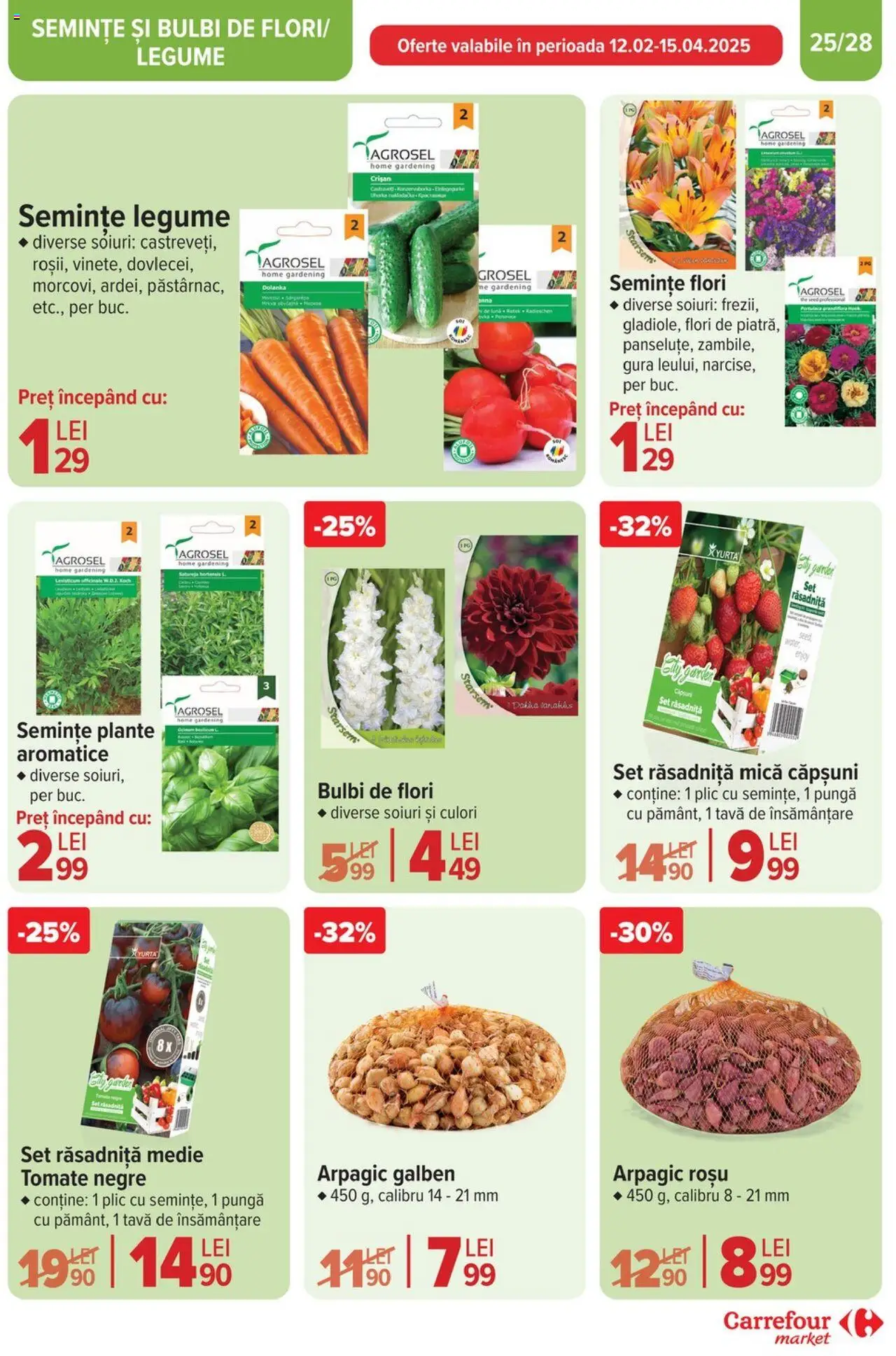 Catalog Carrefour 26 Martie - 1 Aprilie 2025 | Pagina 25 | Produse: Pungă, Semințe, Căpșuni, Legume