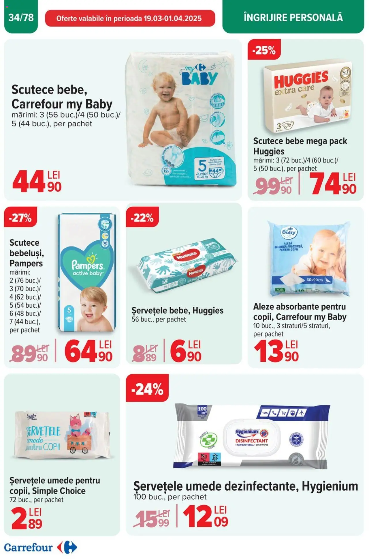 Catalog Carrefour 26 Martie - 1 Aprilie 2025 | Pagina 35 | Produse: Pomelo, Șervețele umede, Absorbante, Scutece