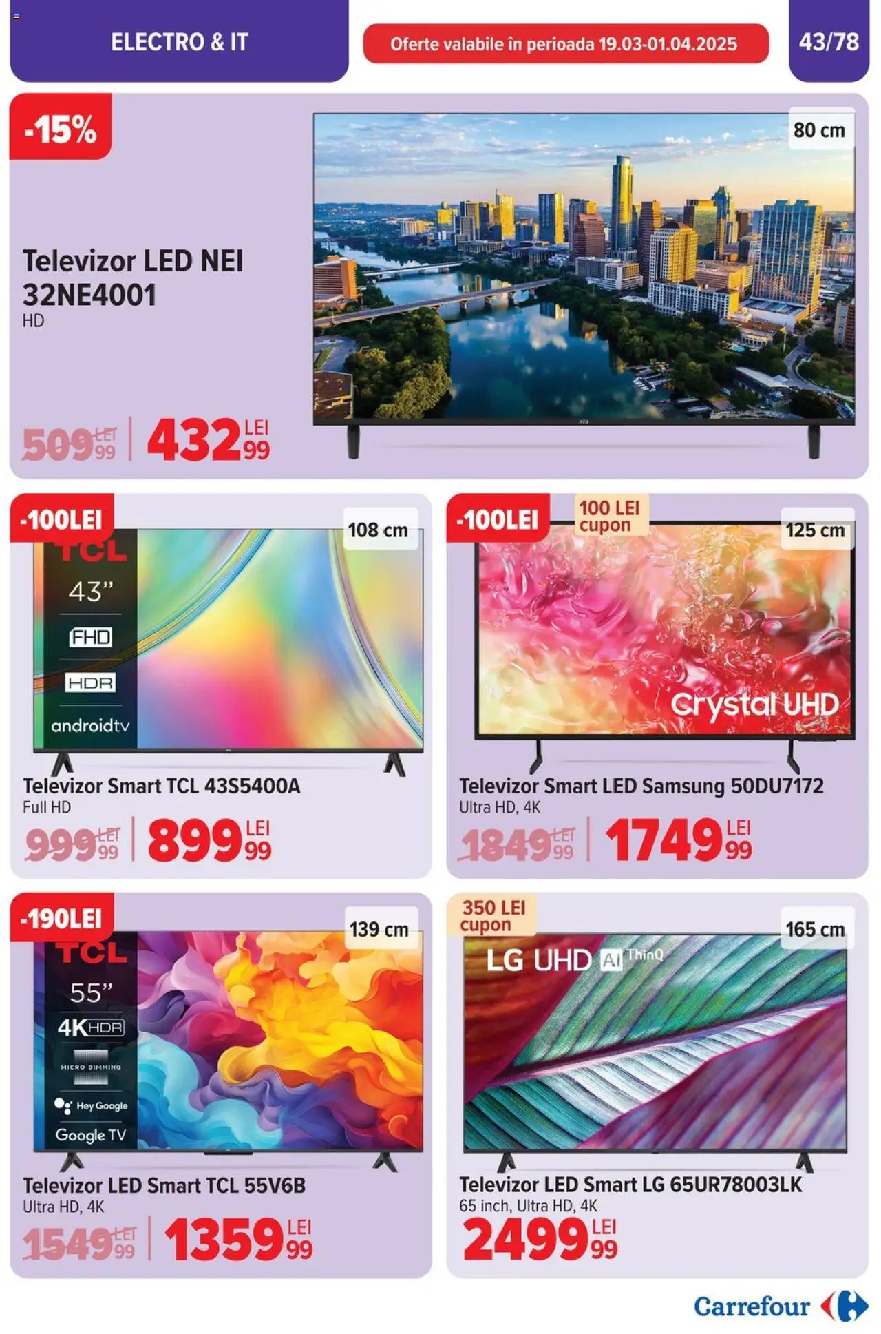 Catalog Carrefour 26 Martie - 1 Aprilie 2025 | Pagina 44 | Produse: Vestiyer, Televizor, Babak