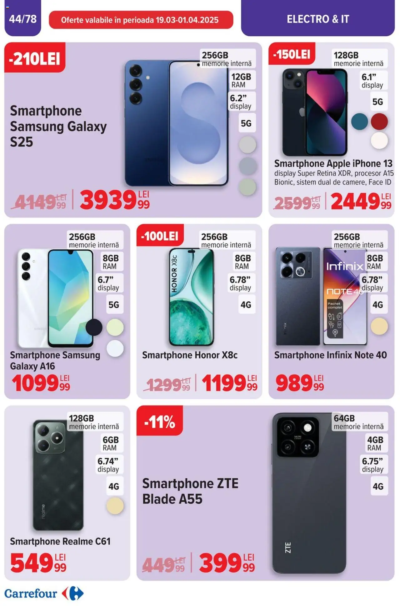 Catalog Carrefour 26 Martie - 1 Aprilie 2025 | Pagina 45 | Produse: Smartphone, Memorie, Apple