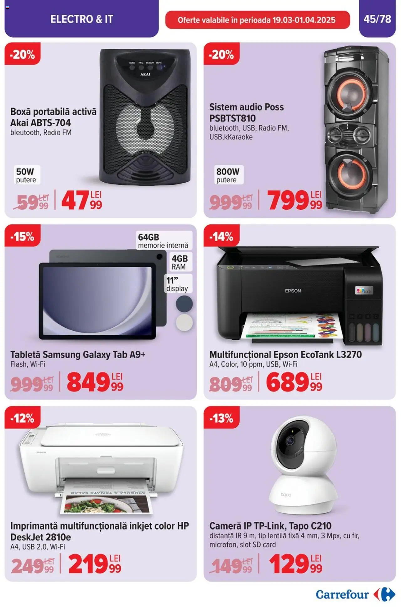 Catalog Carrefour 26 Martie - 1 Aprilie 2025 | Pagina 46 | Produse: Memorie, Radio, Cameră, Sistem audio