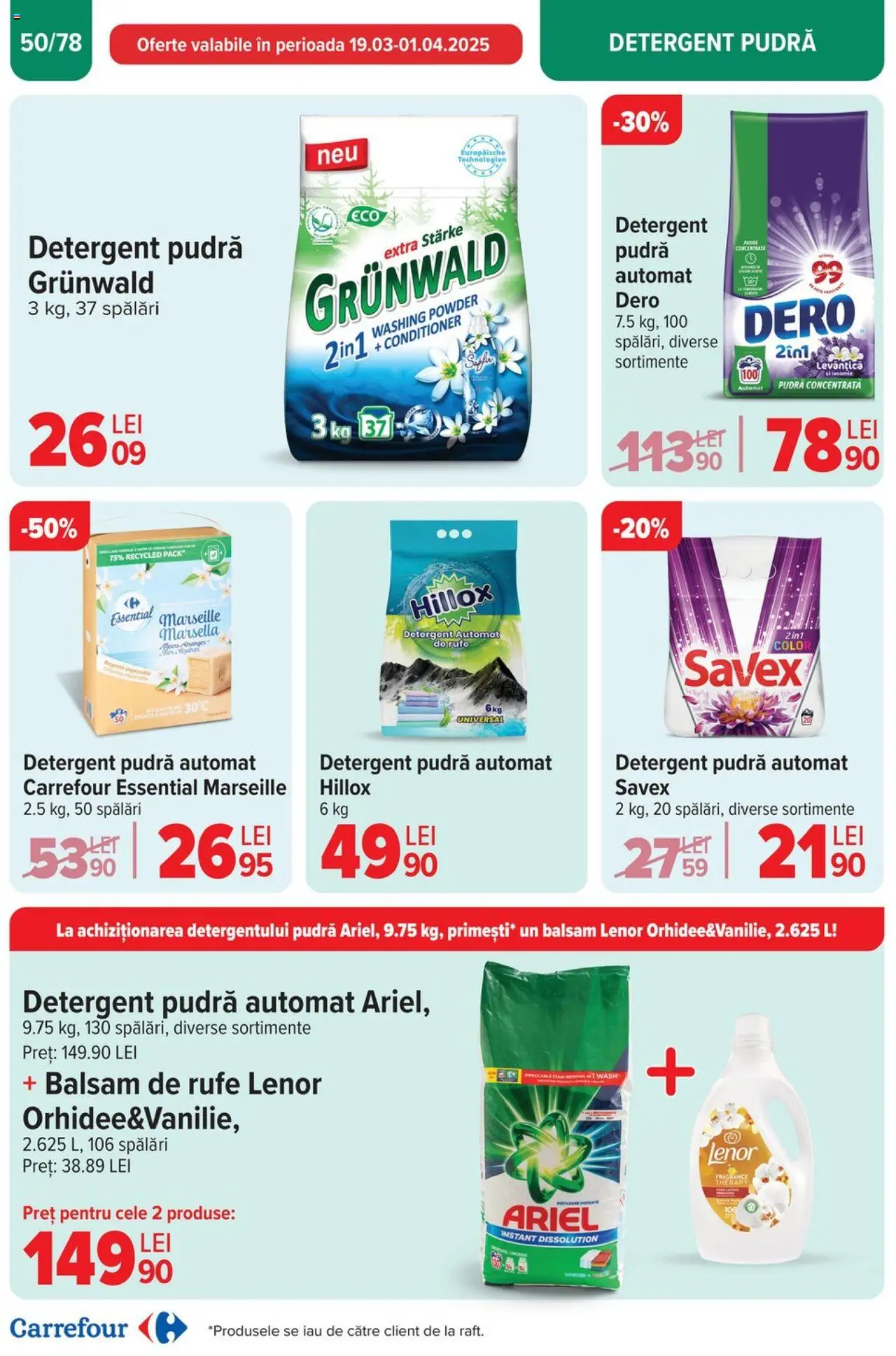 Catalog Carrefour 26 Martie - 1 Aprilie 2025 | Pagina 51 | Produse: Kedi Ödül Oyuncakları, Pudră, Balsam, Balsam de rufe