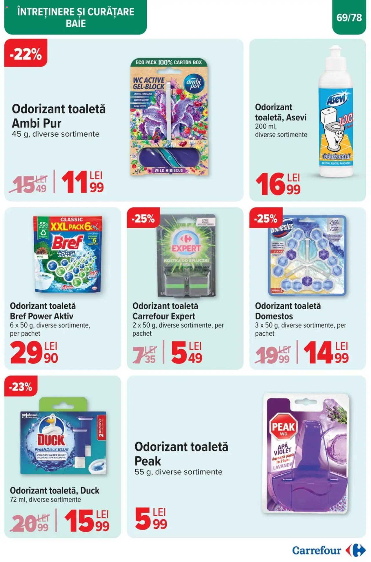 Catalog Carrefour 26 Martie - 1 Aprilie 2025 | Pagina 70 | Produse: Pomelo, Toaletă, Odorizant toaletă