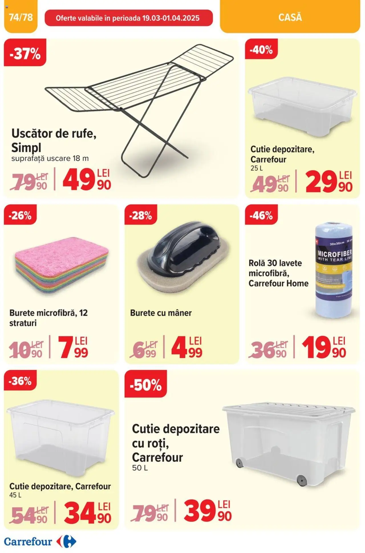Catalog Carrefour 26 Martie - 1 Aprilie 2025 | Pagina 75 | Produse: Uscător, Mâner, Burete, Lavete