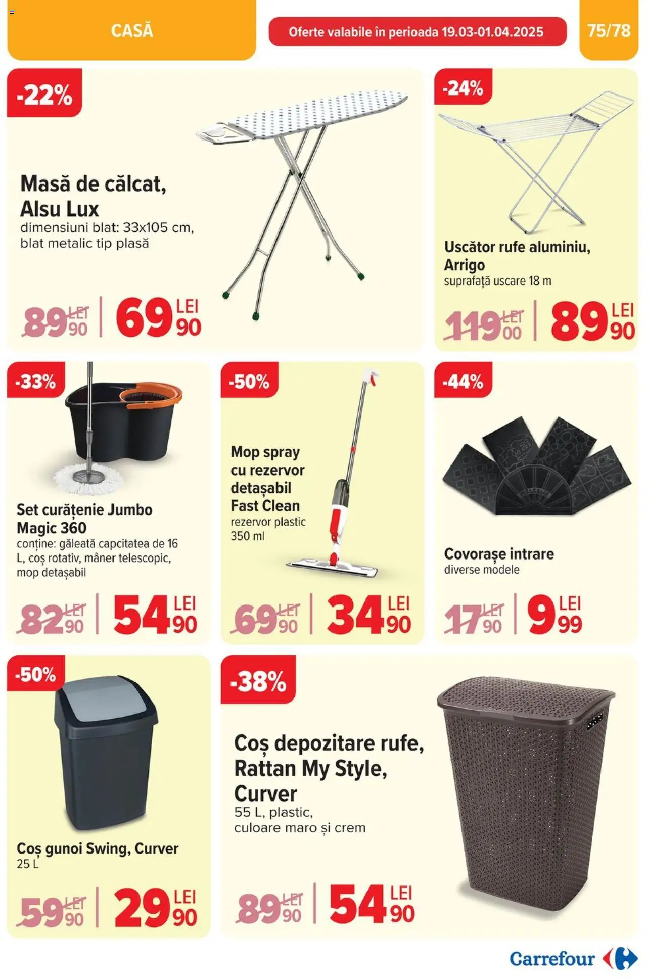 Catalog Carrefour 26 Martie - 1 Aprilie 2025 | Pagina 76 | Produse: Pomelo, Uscător, Mop, Masă