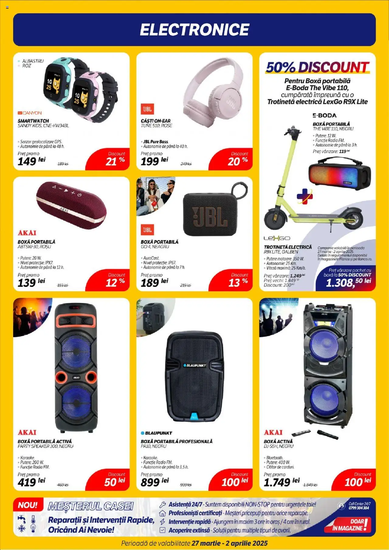 Catalog Flanco 27 Martie - 2 Aprilie 2025 | Pagina 4 | Produse: Trotinetă electrică, Căști, Speaker, Boxă portabilă