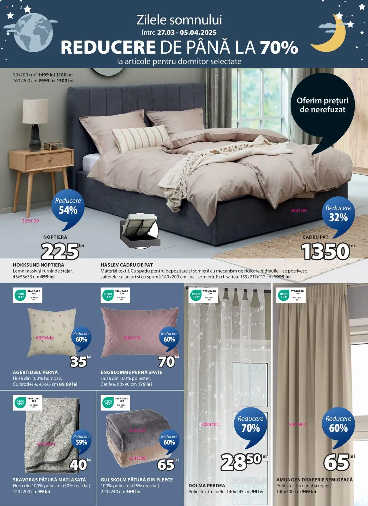 Catalog JYSK 27 Martie - 5 Aprilie 2025 | Pagina 2 | Produse: Saltea, Pernă, Canapea, Plapumă