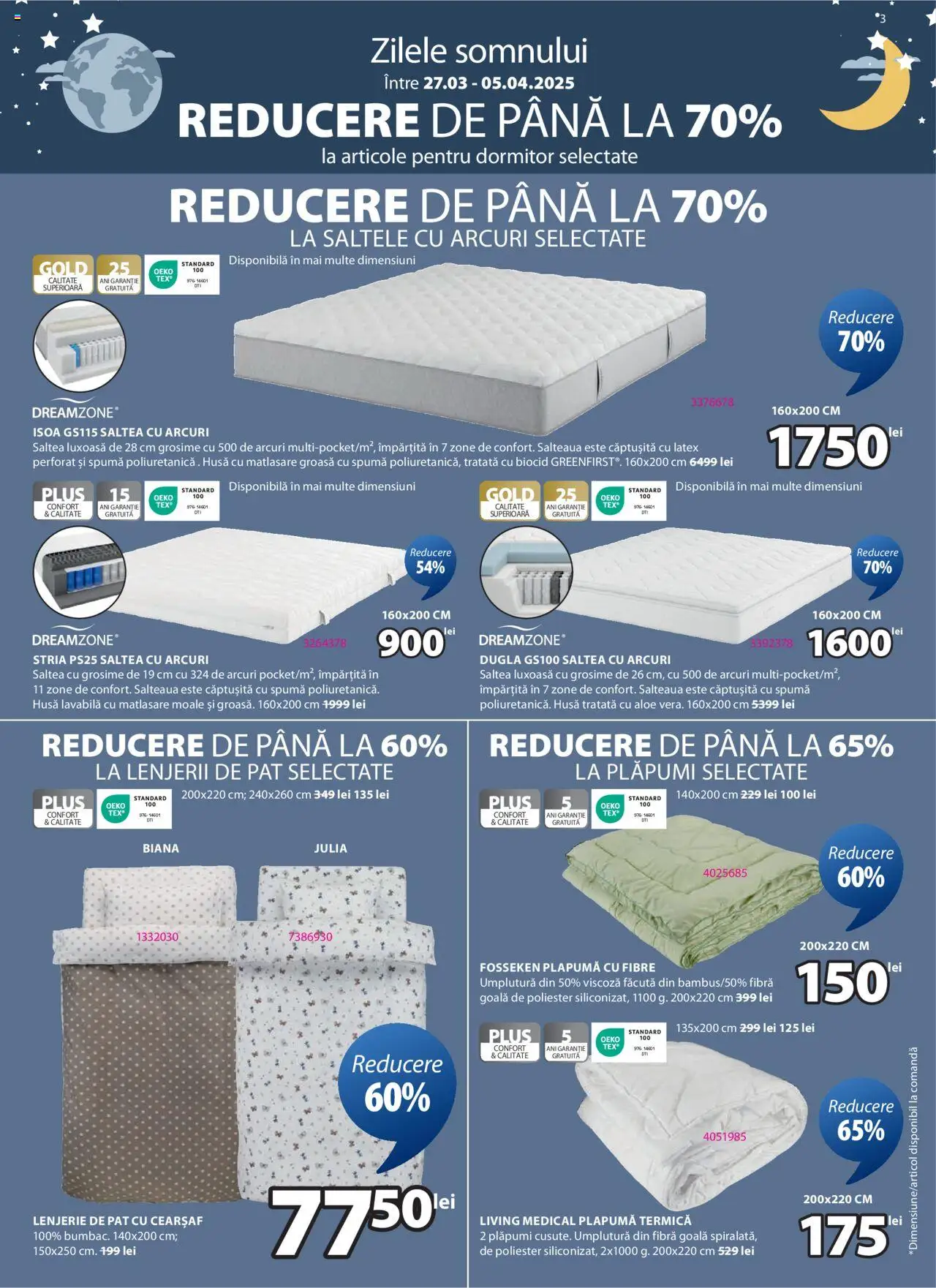 Catalog JYSK 27 Martie - 5 Aprilie 2025 | Pagina 3 | Produse: Pat, Pernă, Pătură, Perdea