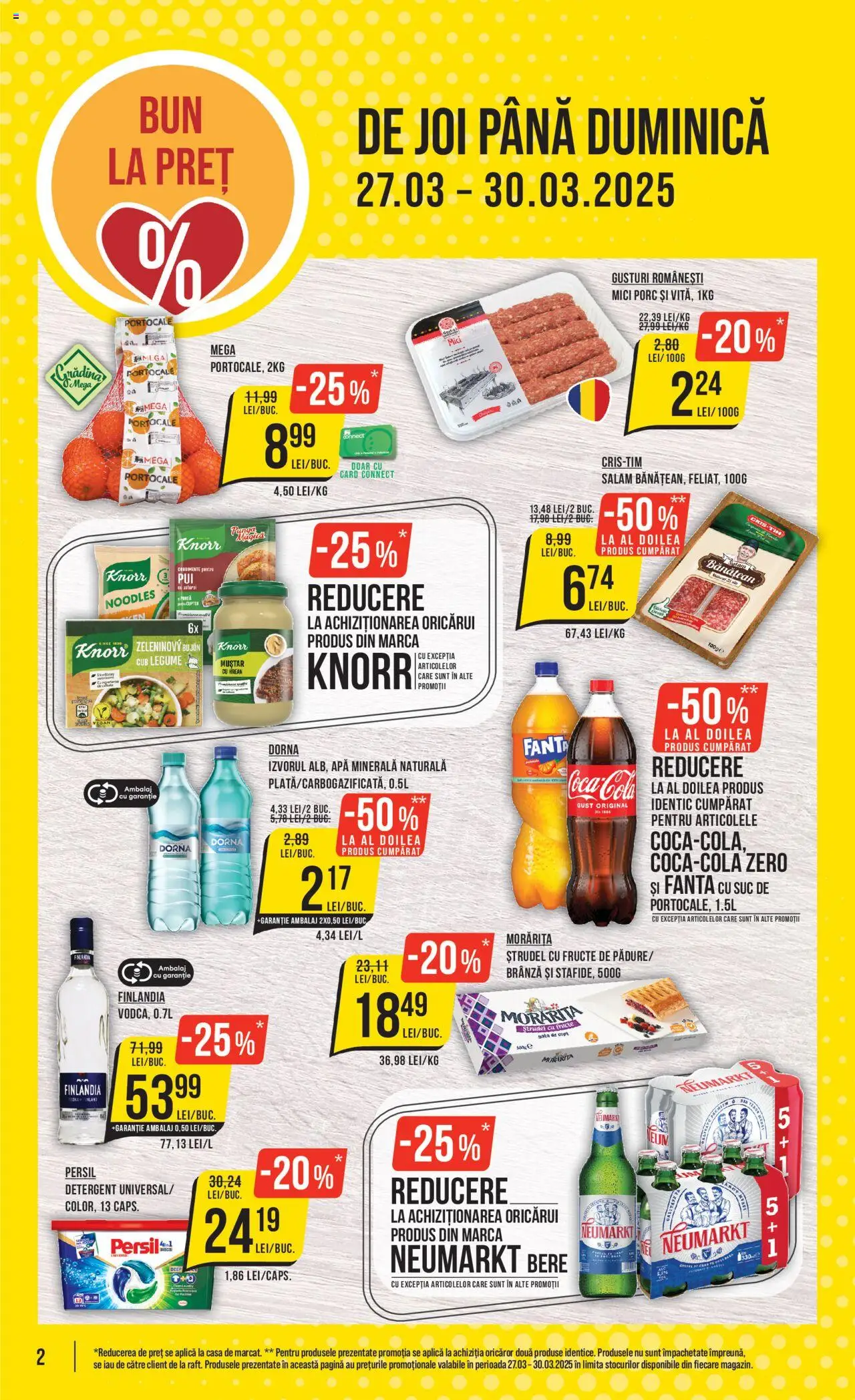 Catalog Mega Image 27 Martie - 2 Aprilie 2025 | Pagina 2 | Produse: Brânză, Bere, Portocale, Muștar