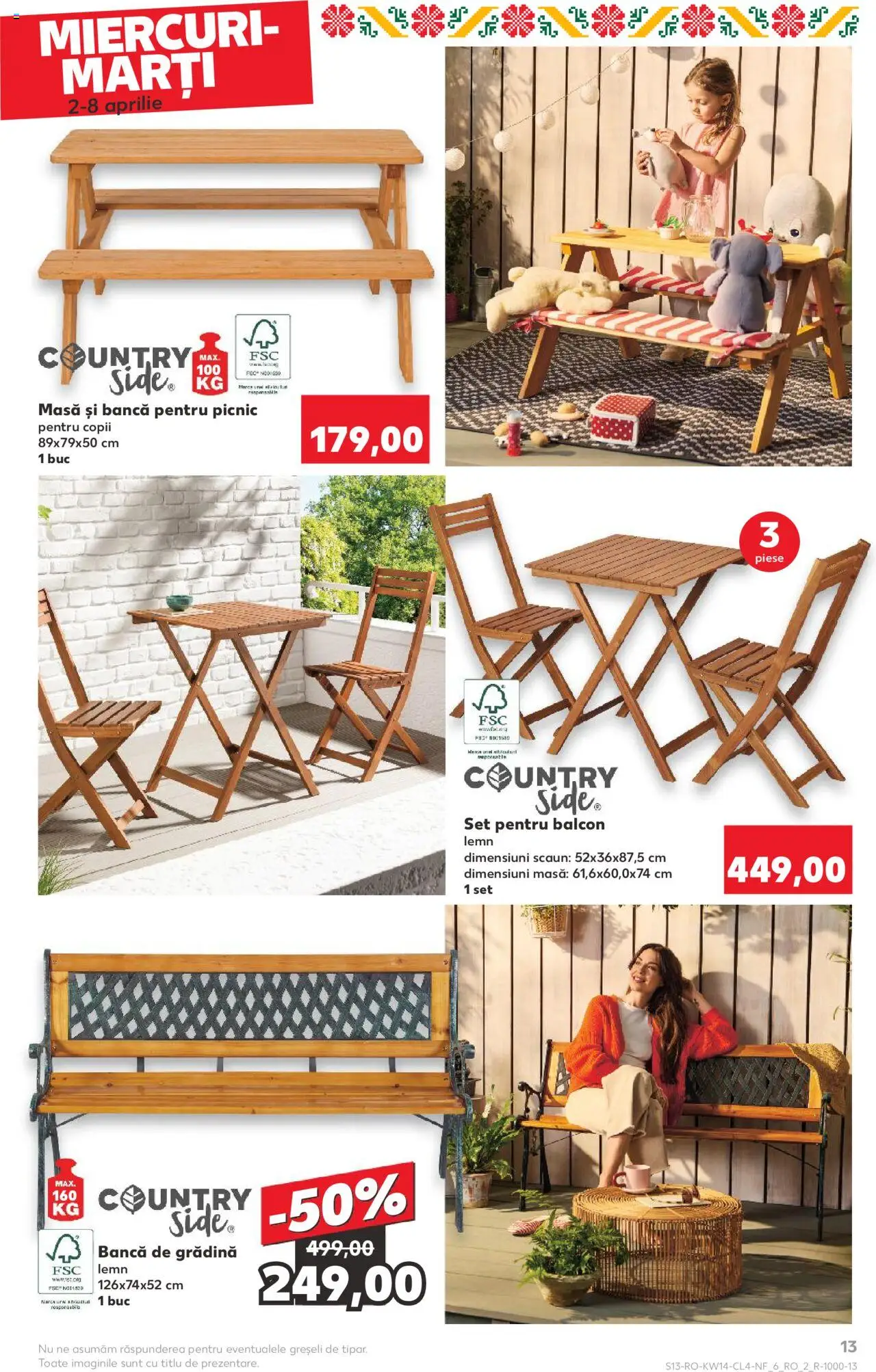 Catalog Kaufland 2 - 8 Aprilie 2025 | Pagina 13 | Produse: Masă, Scaun, Bancă