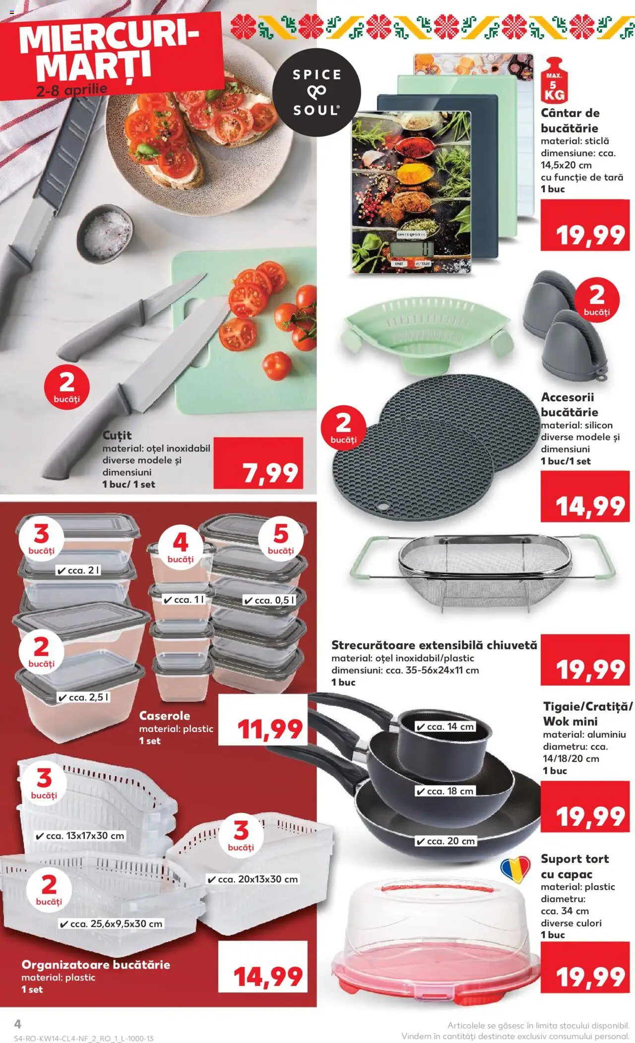 Catalog Kaufland 2 - 8 Aprilie 2025 | Pagina 4 | Produse: Caserole, Cântar, Cuțit, Tort