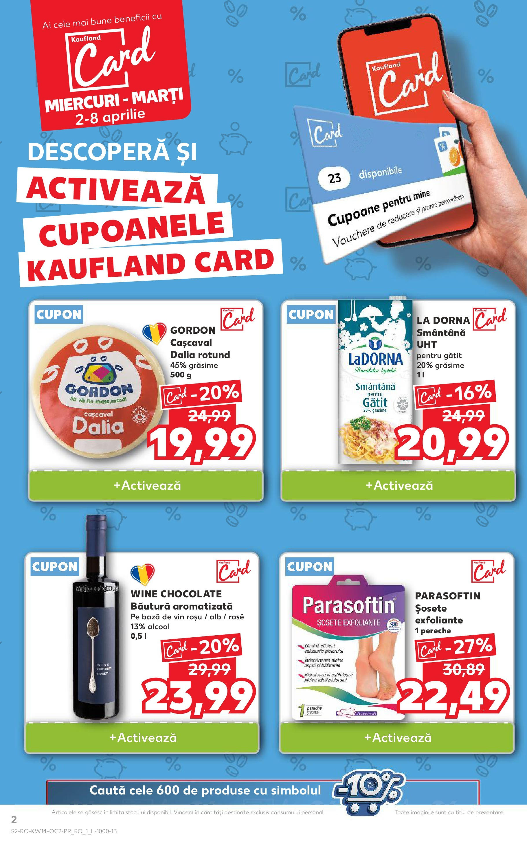 Catalog Kaufland 2 - 8 Aprilie 2025 | Pagina 2 | Produse: Cașcaval, Vin, Smântână, Șosete