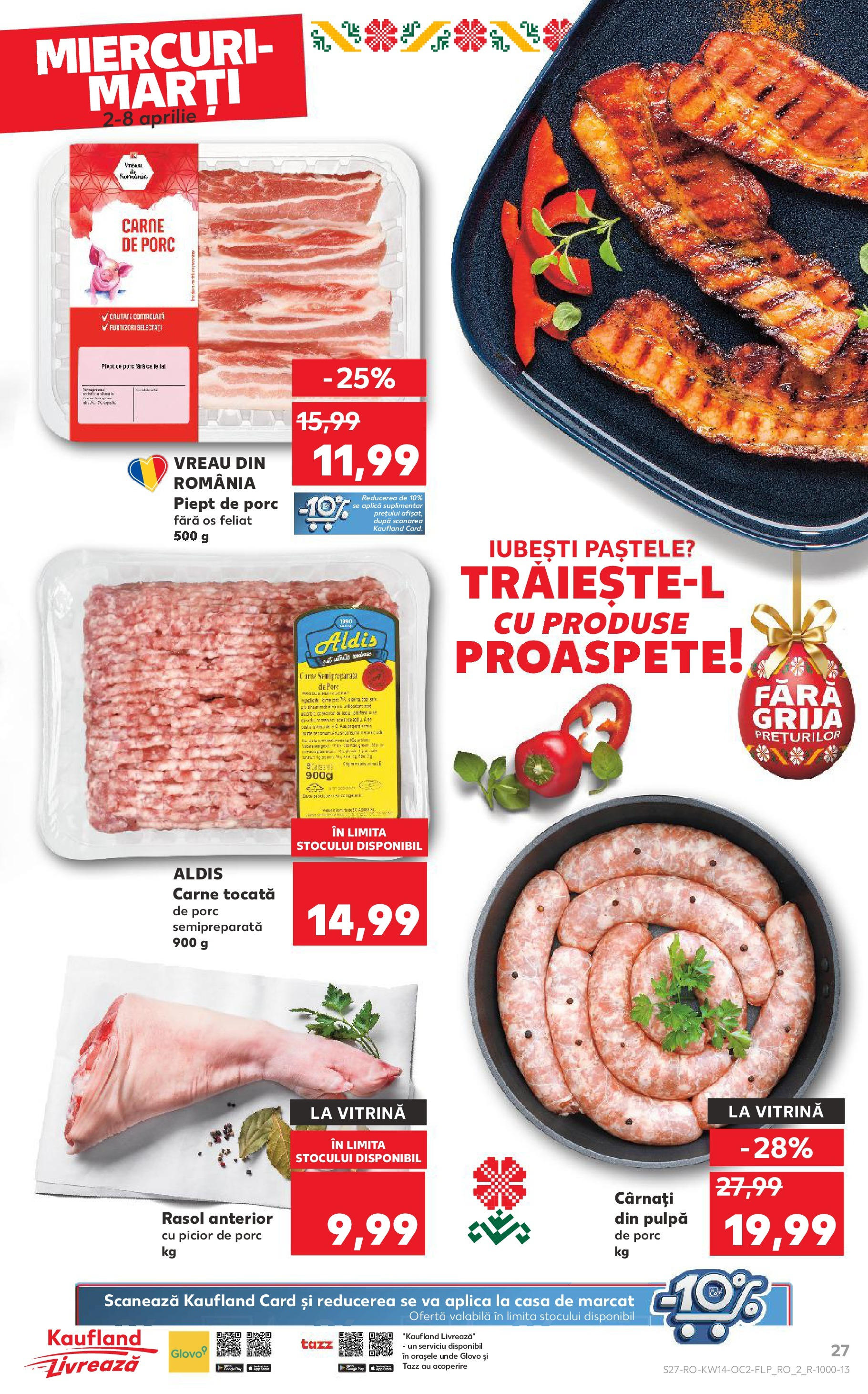 Catalog Kaufland 2 - 8 Aprilie 2025 | Pagina 27 | Produse: Vitrină, Carne De Porc, Rasol, Cârnați