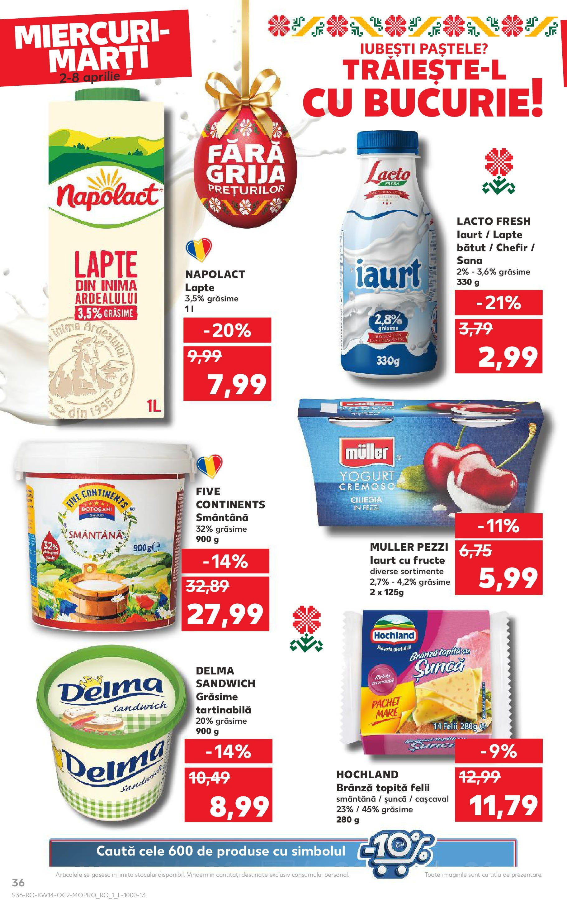 Catalog Kaufland 2 - 8 Aprilie 2025 | Pagina 36 | Produse: Lapte, Brânză, Iaurt, Fructe
