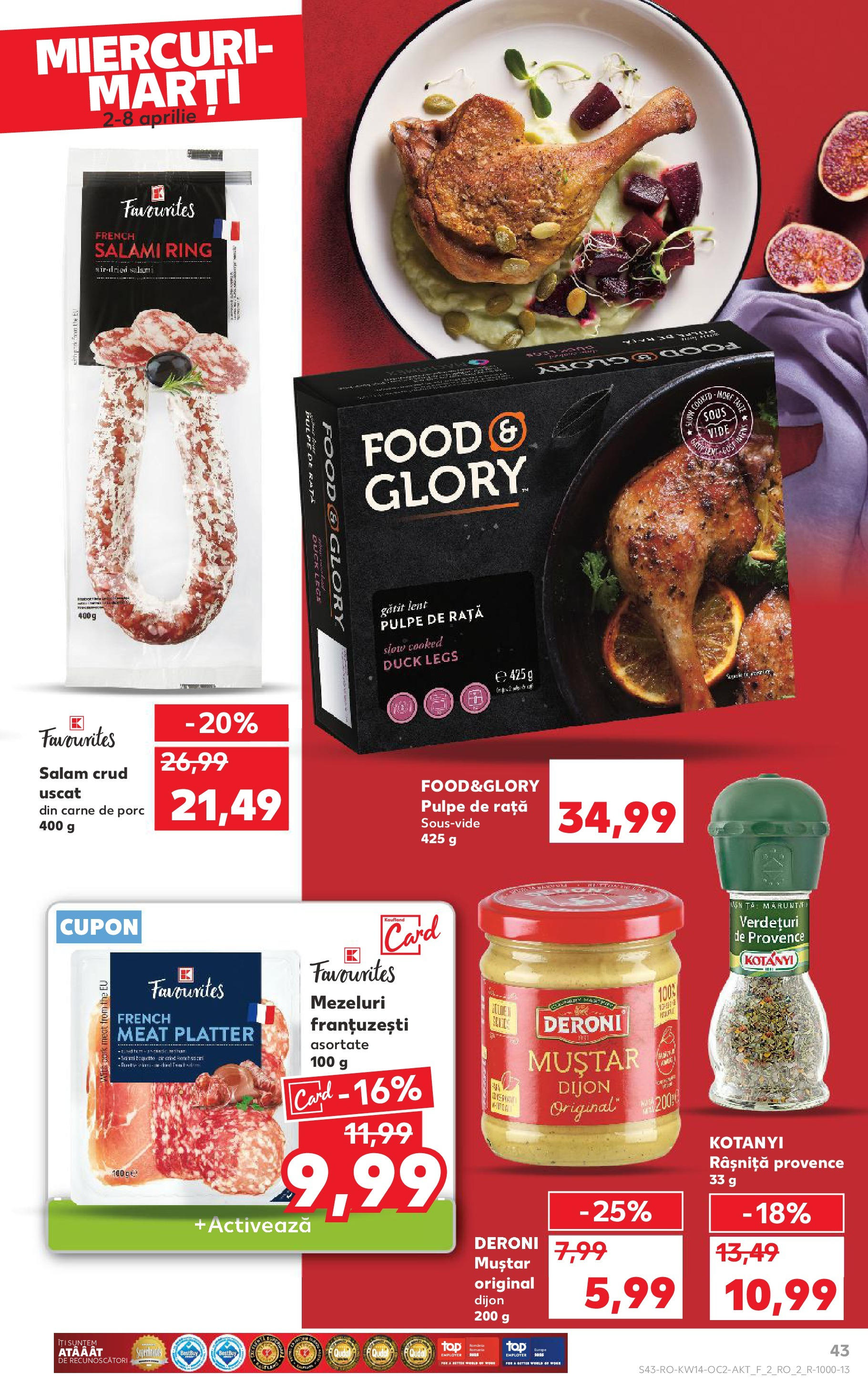 Catalog Kaufland 2 - 8 Aprilie 2025 | Pagina 43 | Produse: Rață, Salam, Carne De Porc, Muștar