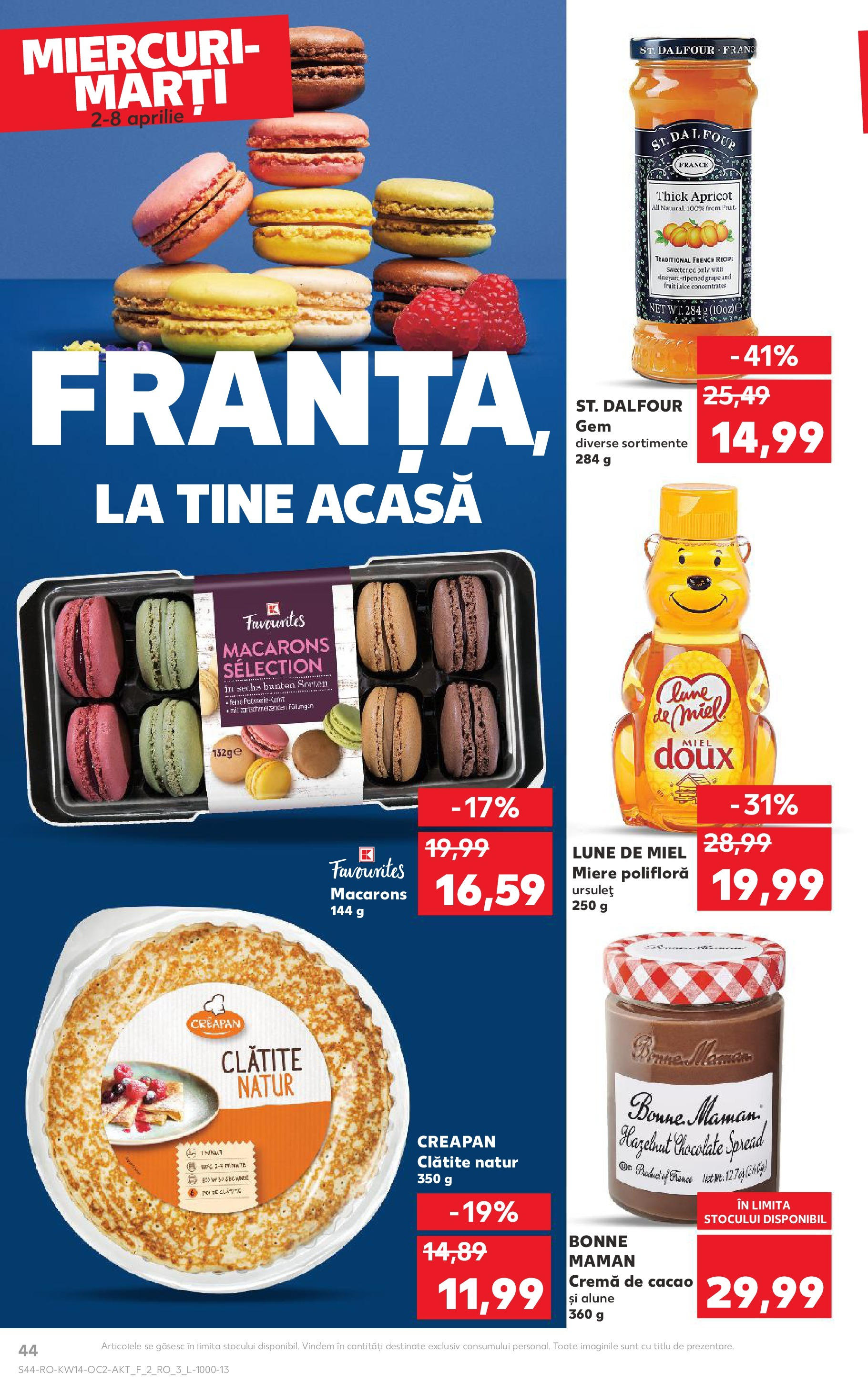 Catalog Kaufland 2 - 8 Aprilie 2025 | Pagina 44 | Produse: Miere polifloră, Clătite, Alune, Cremă