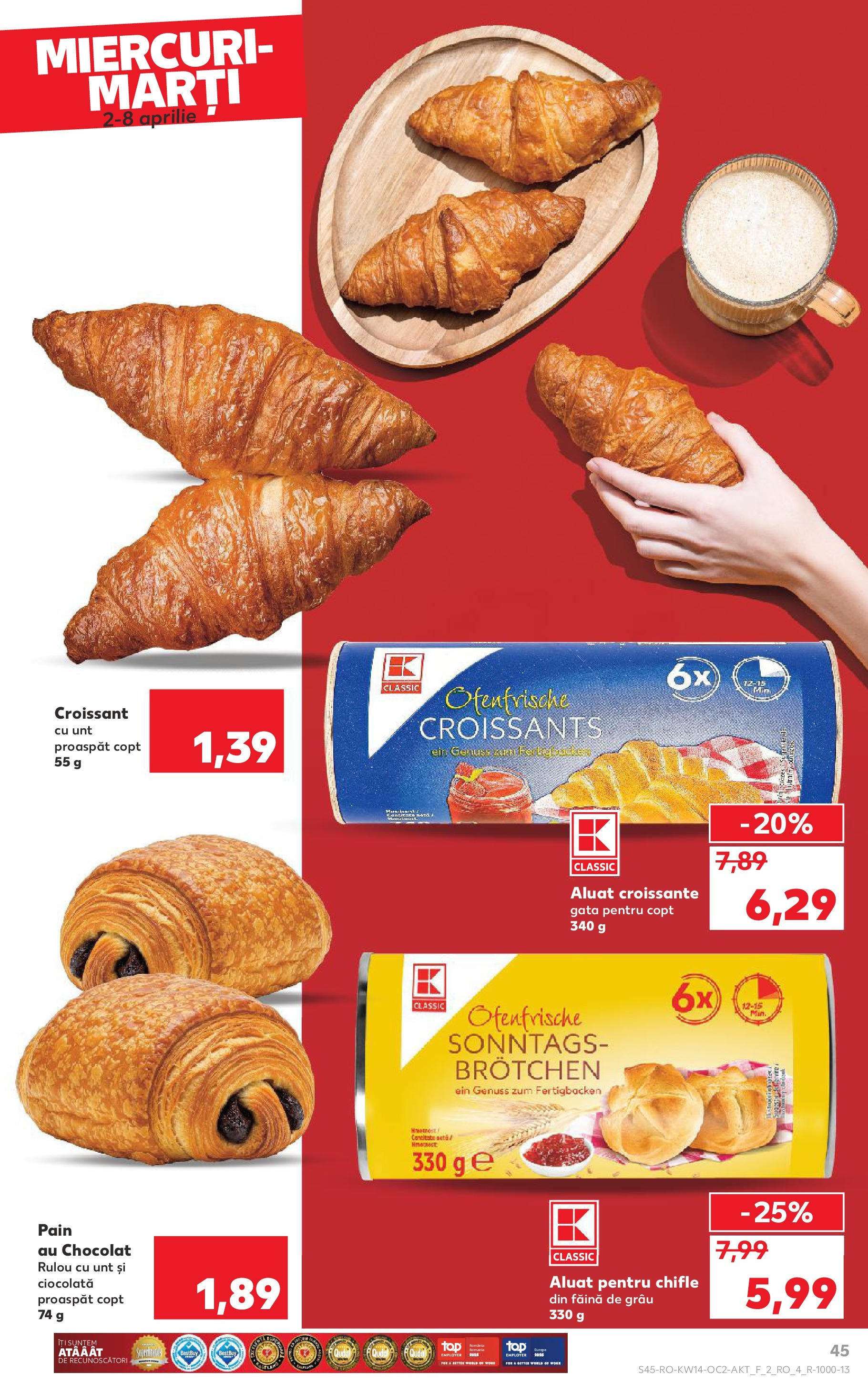 Catalog Kaufland 2 - 8 Aprilie 2025 | Pagina 45 | Produse: Aluat, Unt, Ciocolată, Făină