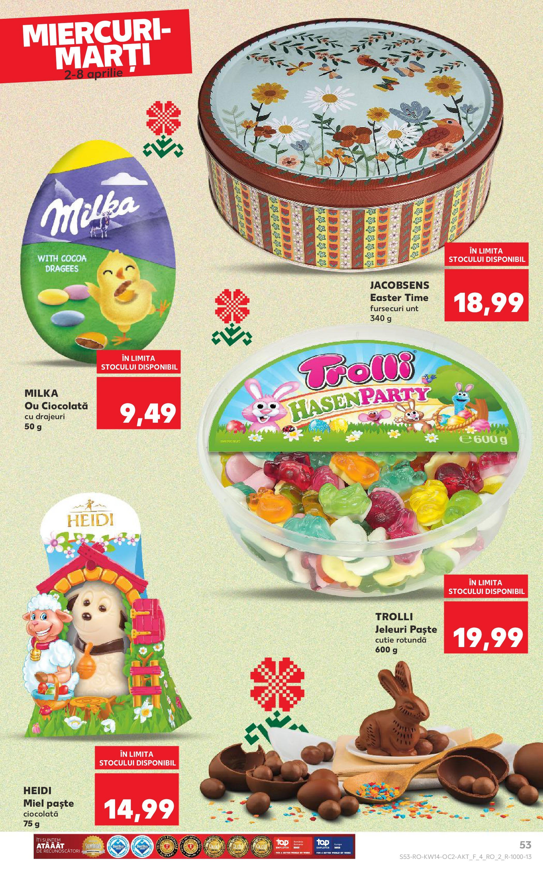 Catalog Kaufland 2 - 8 Aprilie 2025 | Pagina 53 | Produse: Cutie, Unt, Ciocolată, Paste