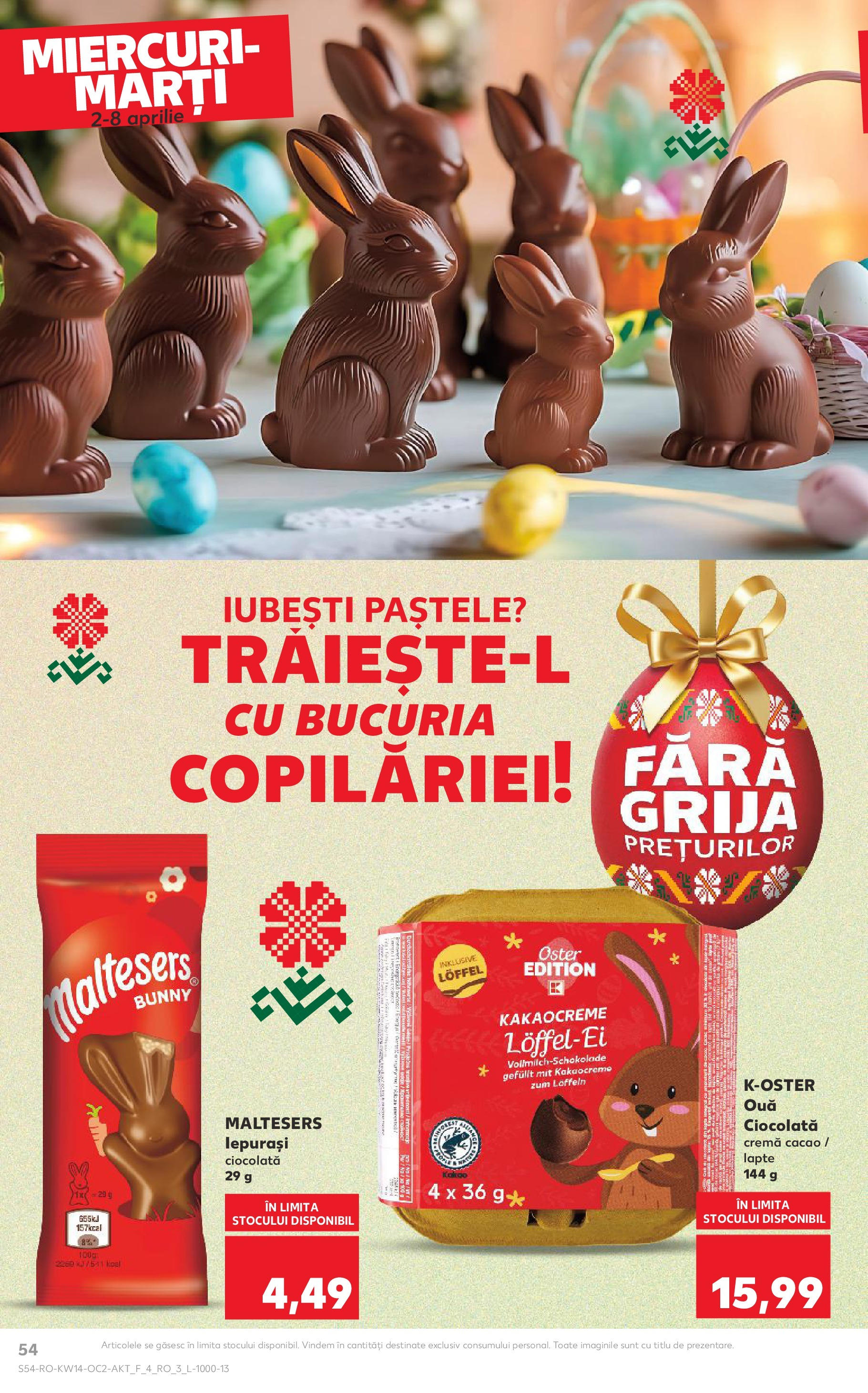 Catalog Kaufland 2 - 8 Aprilie 2025 | Pagina 54 | Produse: Lapte, Cremă, Ciocolată, Cacao