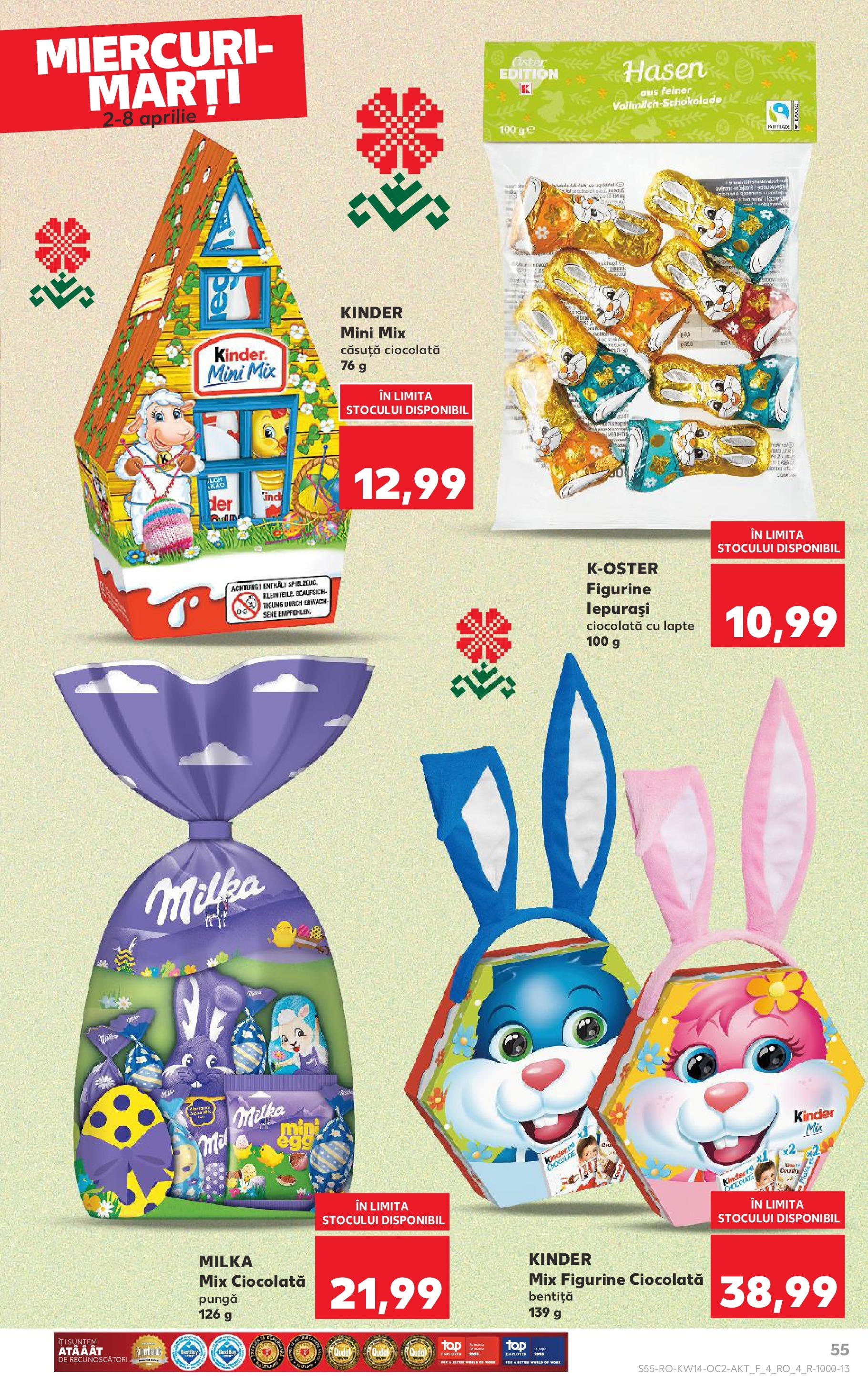 Catalog Kaufland 2 - 8 Aprilie 2025 | Pagina 55 | Produse: Pungă, Lapte, Ciocolată
