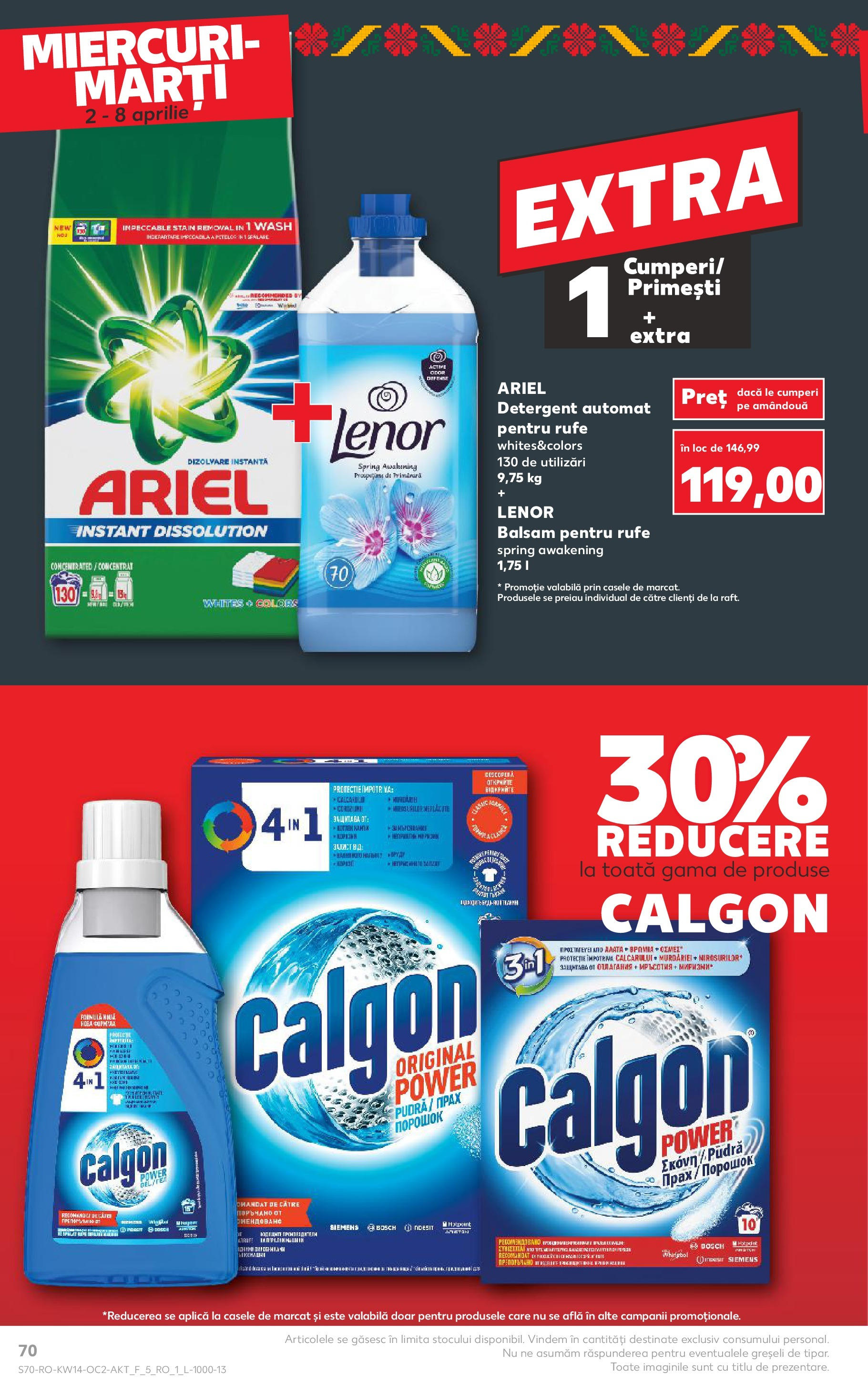 Catalog Kaufland 2 - 8 Aprilie 2025 | Pagina 70 | Produse: Kedi Ödül Oyuncakları, Pudră, Yorgan, Detergent
