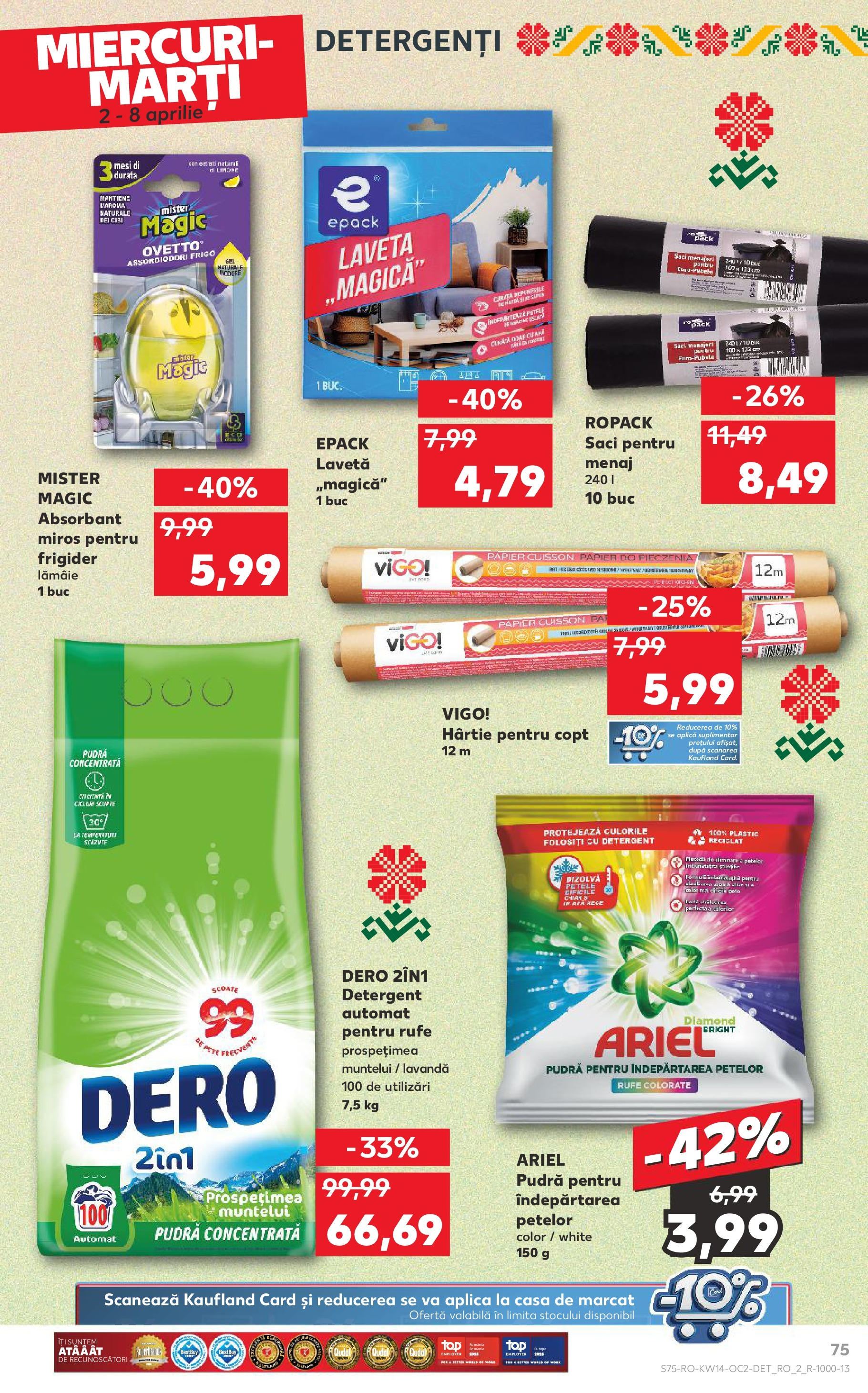 Catalog Kaufland 2 - 8 Aprilie 2025 | Pagina 75 | Produse: Kedi Ödül Oyuncakları, Îndepărtarea petelor, Apă, Lămâie
