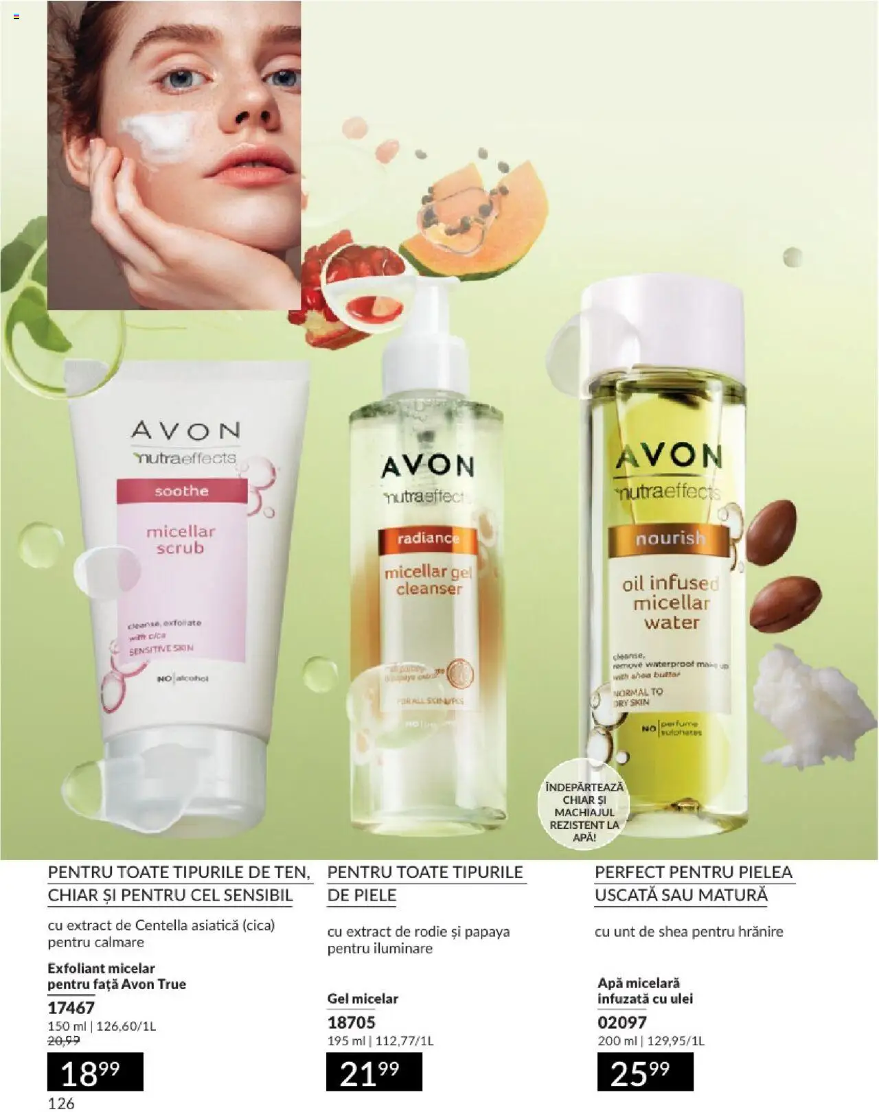 Catalog Avon 1 - 30 Aprilie 2025 | Pagina 126 | Produse: Exfoliant, Mătură, Apă micelară, Apă
