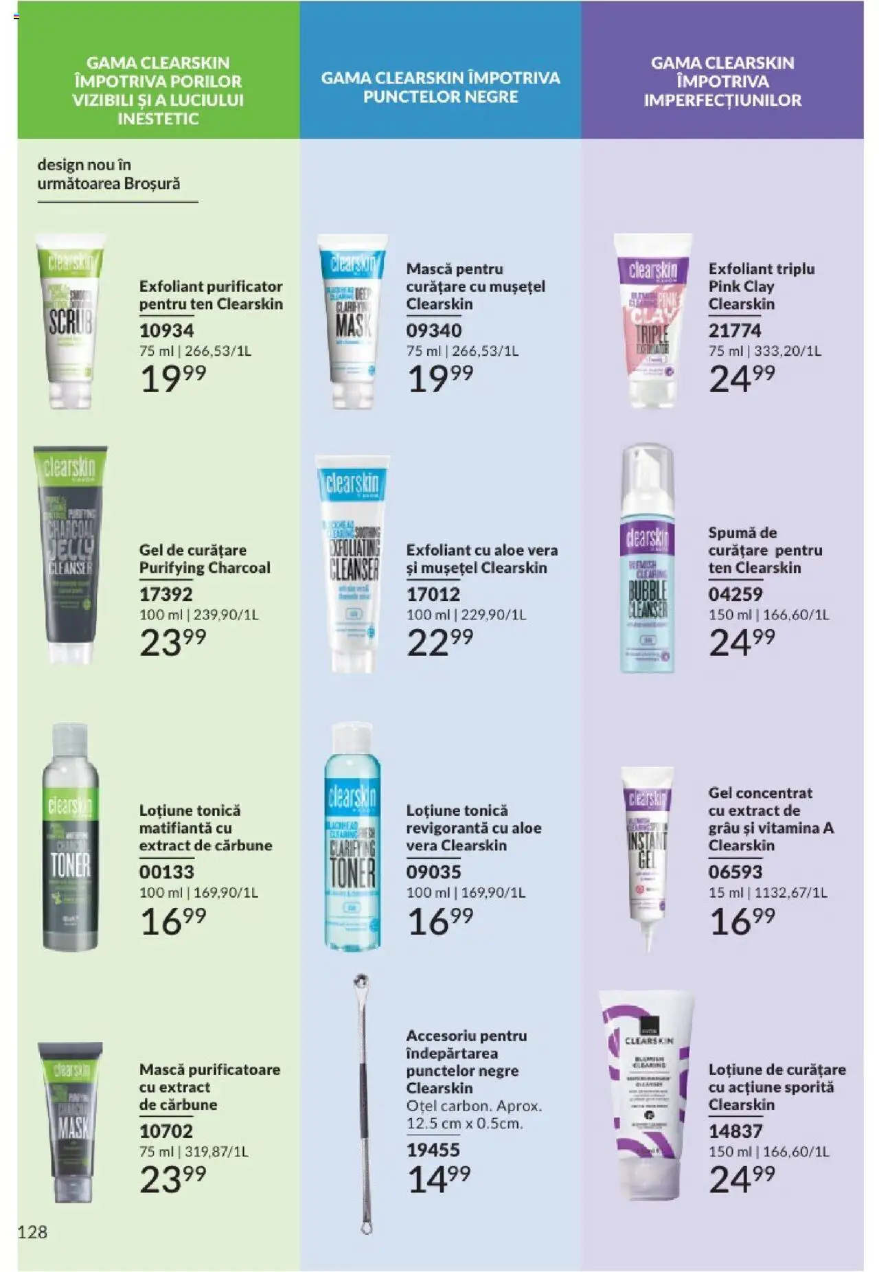 Catalog Avon 1 - 30 Aprilie 2025 | Pagina 128 | Produse: Gel de curățare, Scrub, Toner, Aloe vera