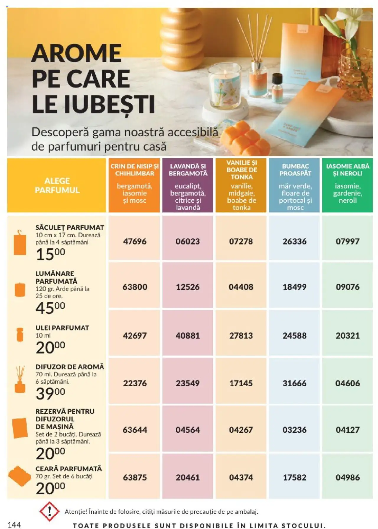 Catalog Avon 1 - 30 Aprilie 2025 | Pagina 144 | Produse: Difuzor, Lumânare, Ulei parfumat, Ulei