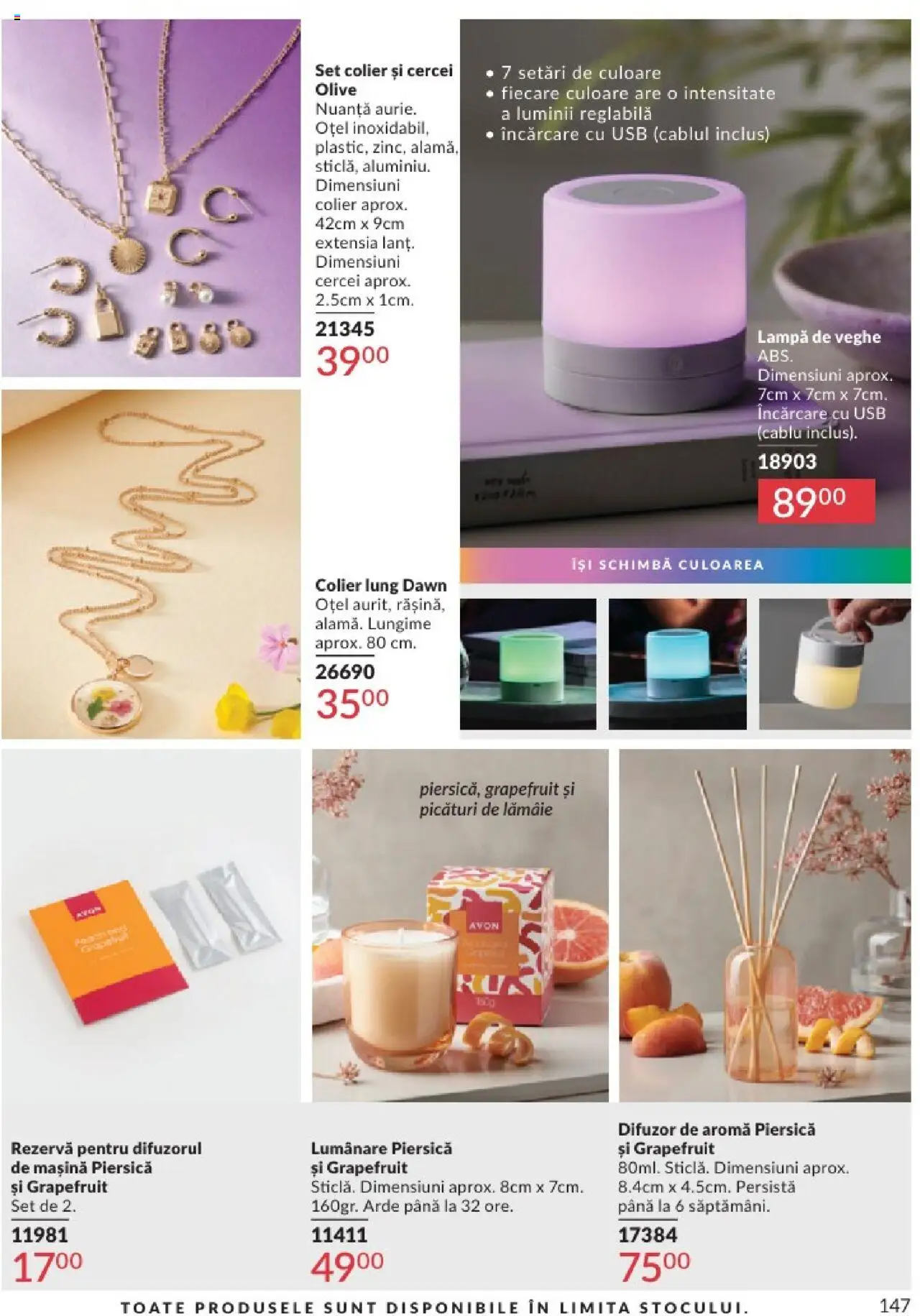 Catalog Avon 1 - 30 Aprilie 2025 | Pagina 147 | Produse: Difuzor, Usb, Lampă, Lămâie