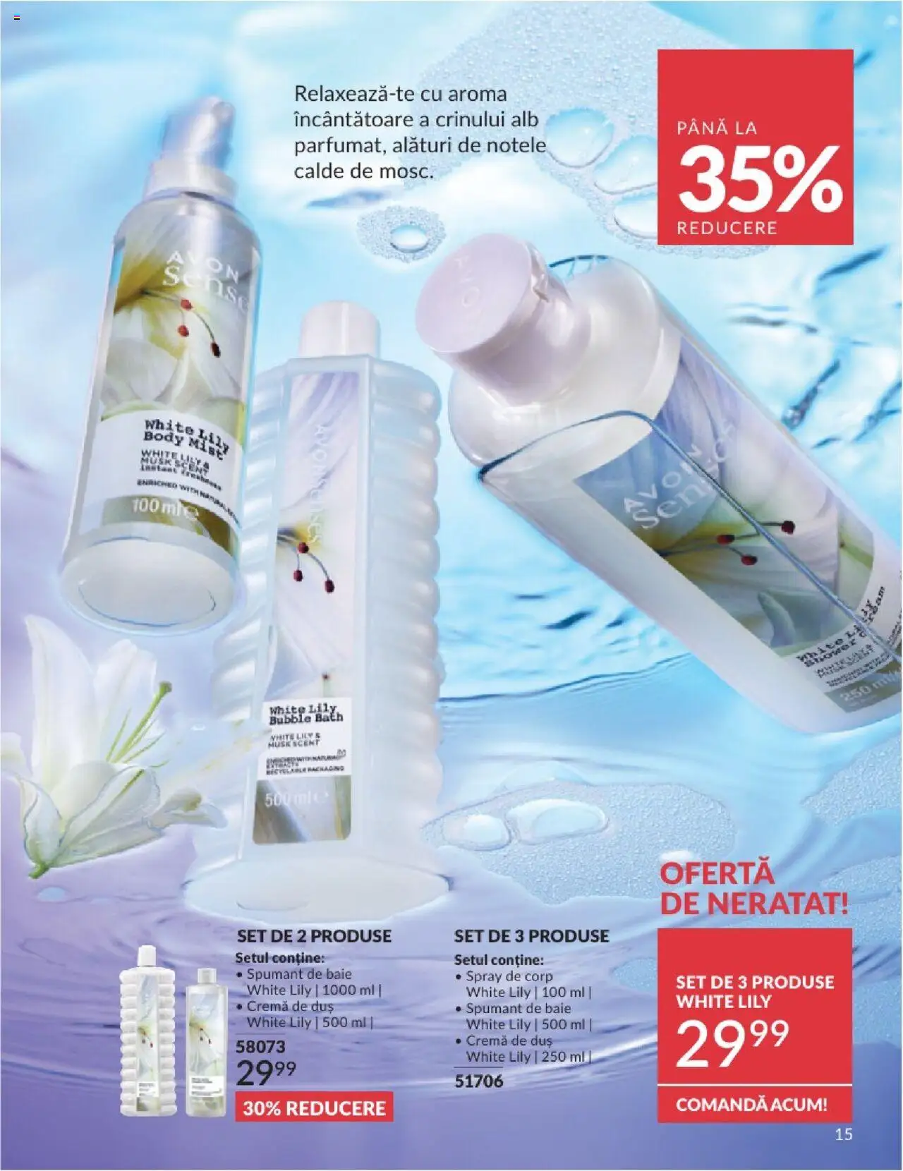 Catalog Avon 1 - 30 Aprilie 2025 | Pagina 15 | Produse: Body, Duș, Cremă, Spumant de baie