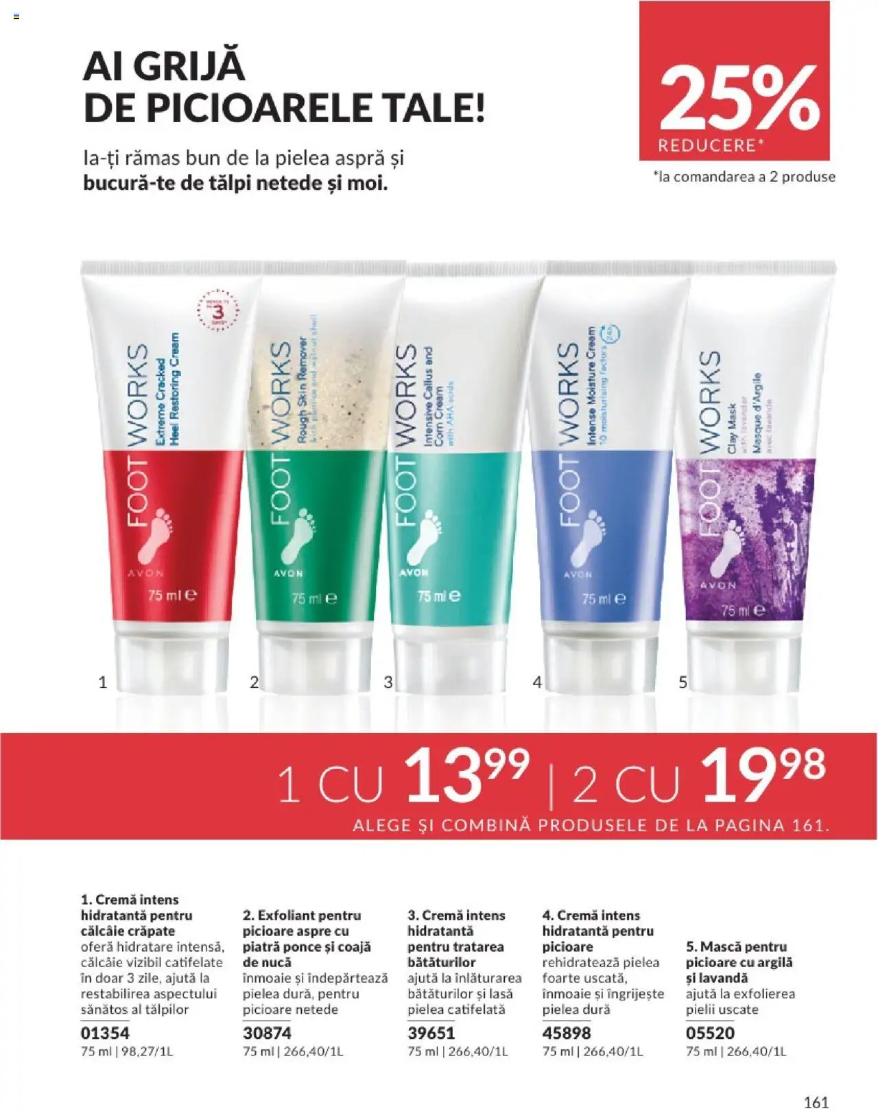Catalog Avon 1 - 30 Aprilie 2025 | Pagina 161 | Produse: Exfoliant, Piatră ponce, Cremă