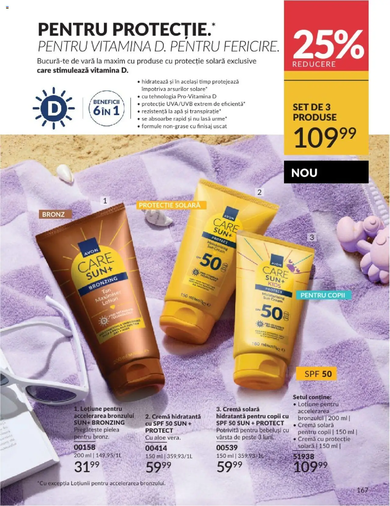 Catalog Avon 1 - 30 Aprilie 2025 | Pagina 167 | Produse: Arapsaçı, Cremă, Protecție solară, Apă