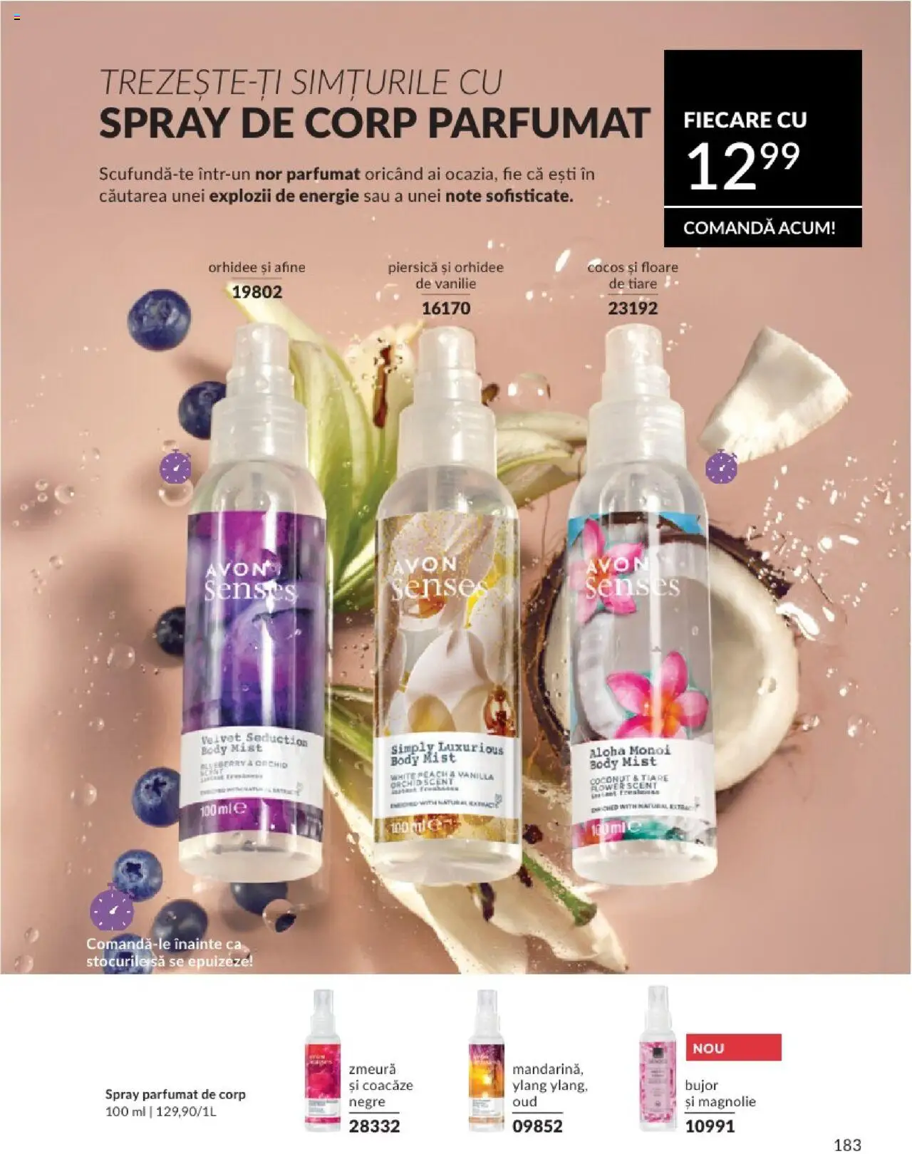 Catalog Avon 1 - 30 Aprilie 2025 | Pagina 183 | Produse: Piersică, Afine, Orhidee, Body
