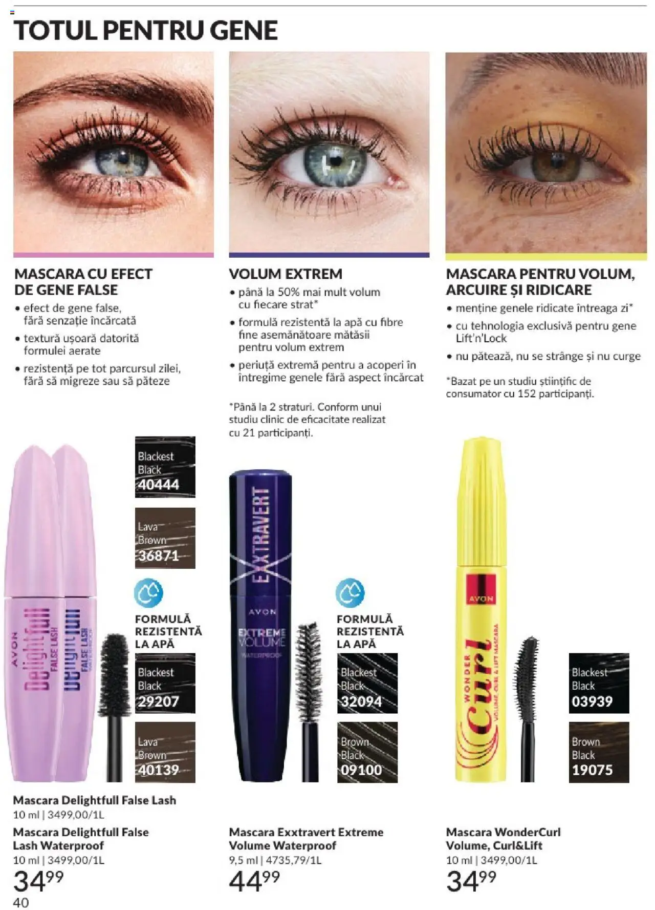 Catalog Avon 1 - 30 Aprilie 2025 | Pagina 40 | Produse: Mascara, Gene false, Apă
