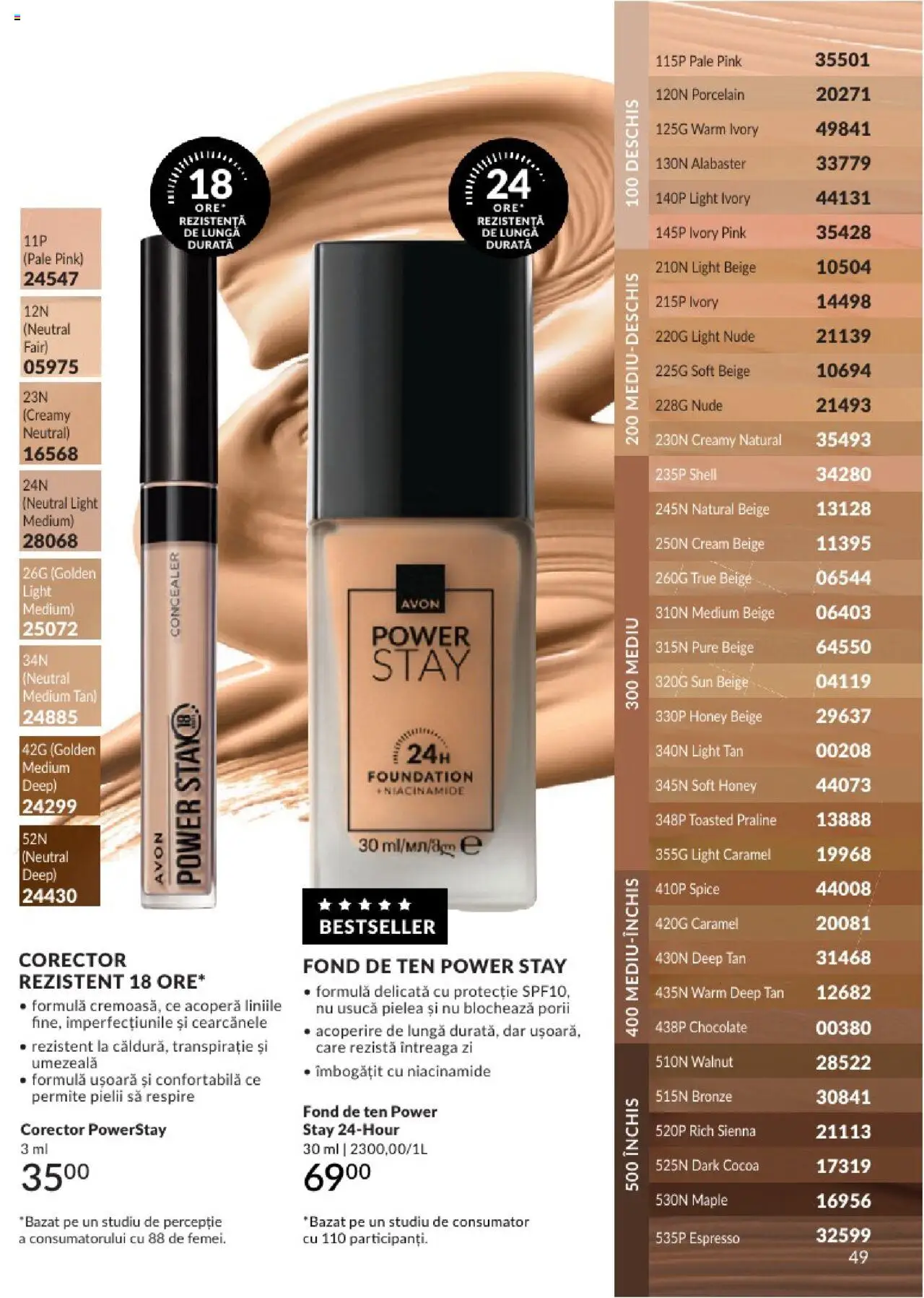 Catalog Avon 1 - 30 Aprilie 2025 | Pagina 49 | Produse: Fond de ten, Concealer, Praline
