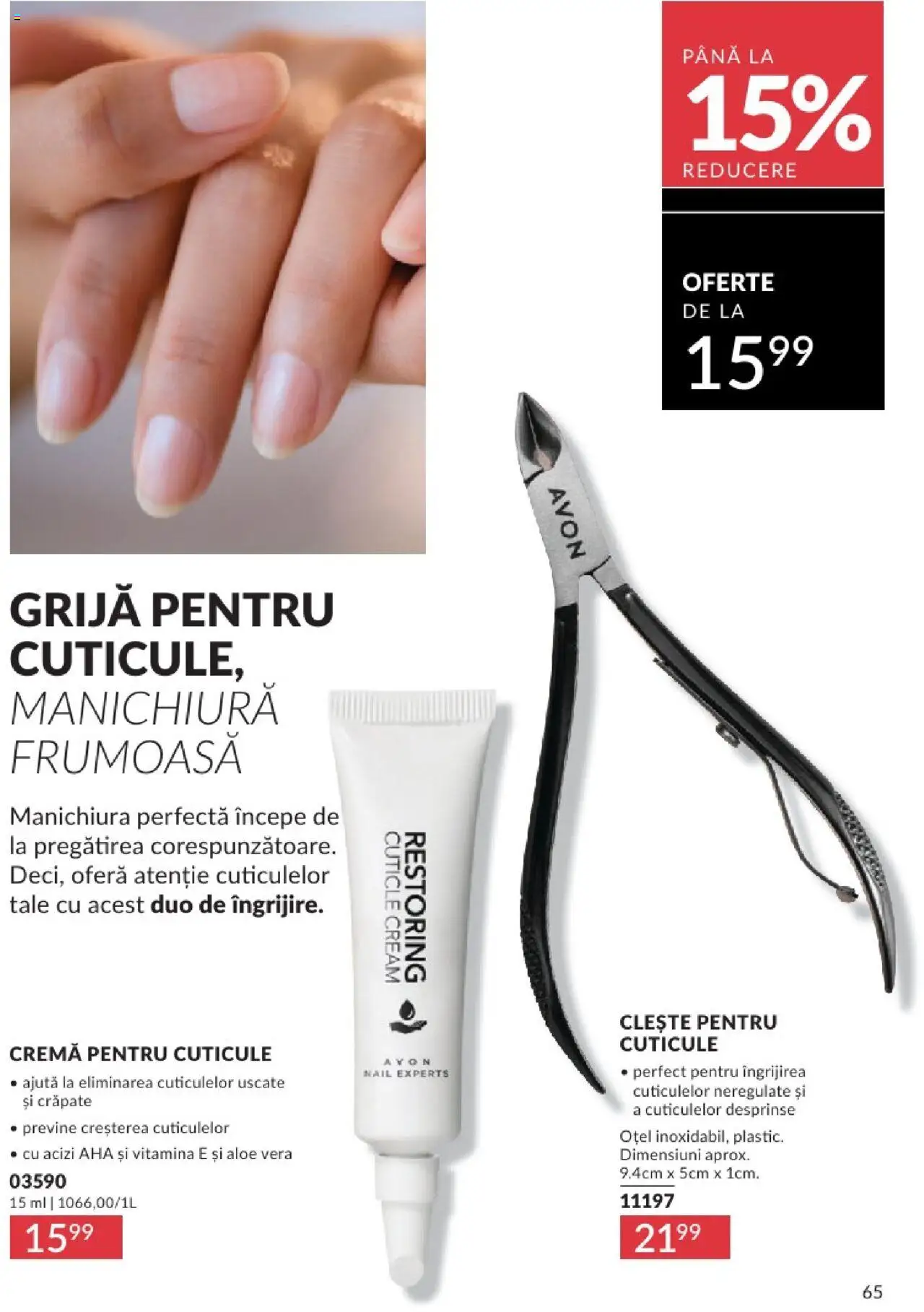 Catalog Avon 1 - 30 Aprilie 2025 | Pagina 65 | Produse: Clește, Aloe vera, Cremă
