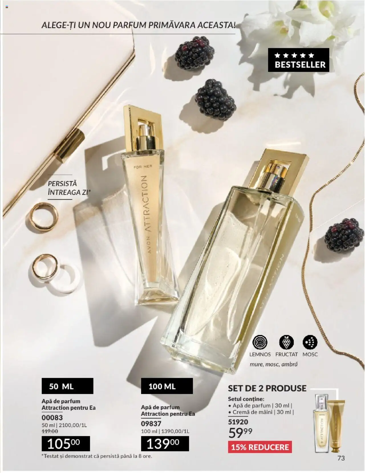 Catalog Avon 1 - 30 Aprilie 2025 | Pagina 73 | Produse: Apă de parfum, Cremă, Cremă de mâini, Apă