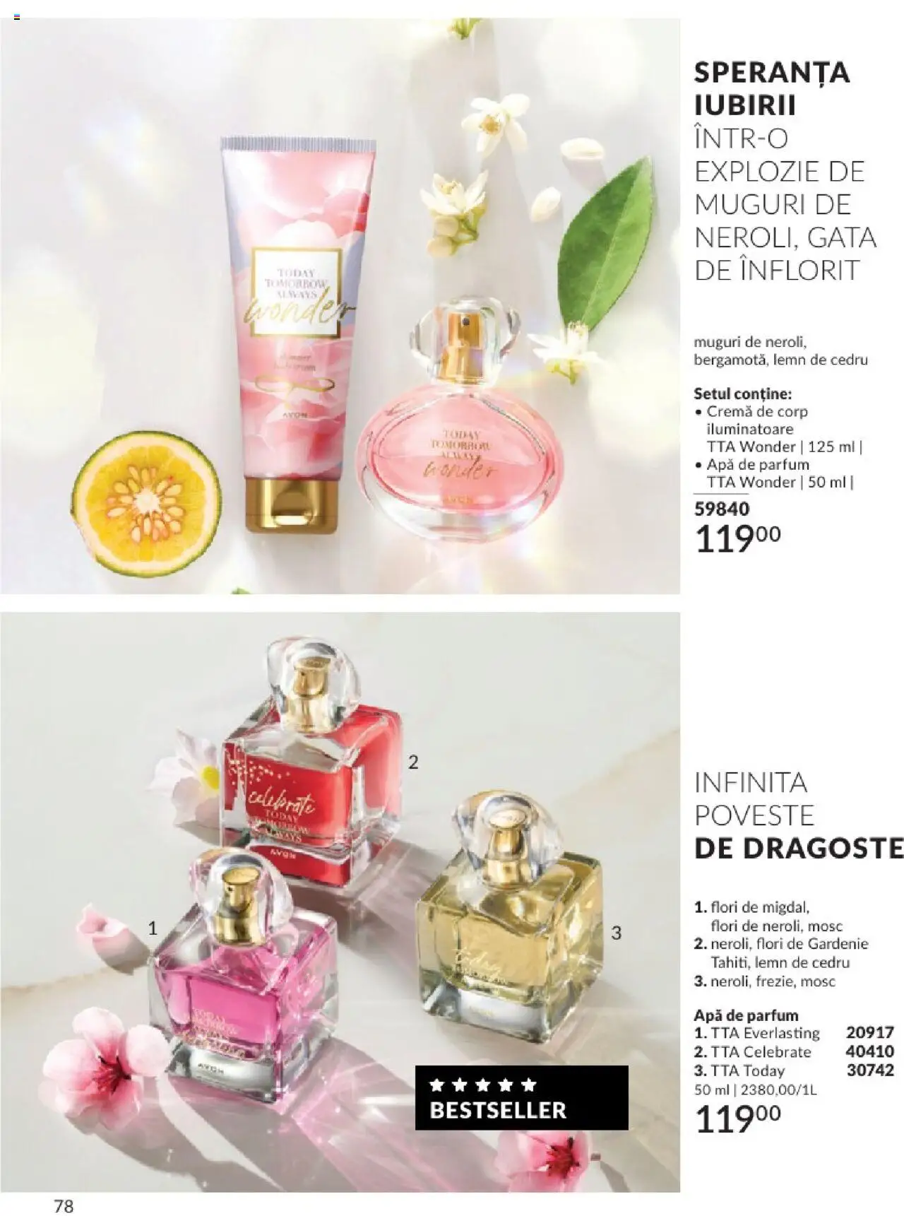 Catalog Avon 1 - 30 Aprilie 2025 | Pagina 78 | Produse: Apă de parfum, Cremă, Cremă de corp, Apă