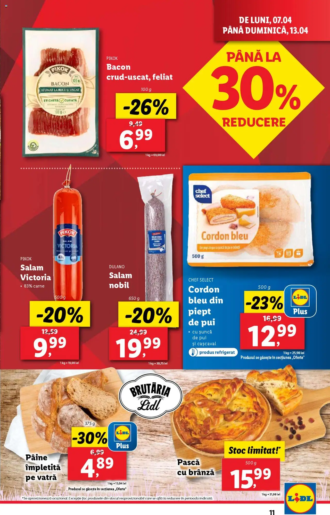 Catalog LIDL 7 - 13 Aprilie 2025 | Pagina 11 | Produse: Hacıyatmaz Kedi Oyuncağı, Cordon bleu, Bacon, Brânză