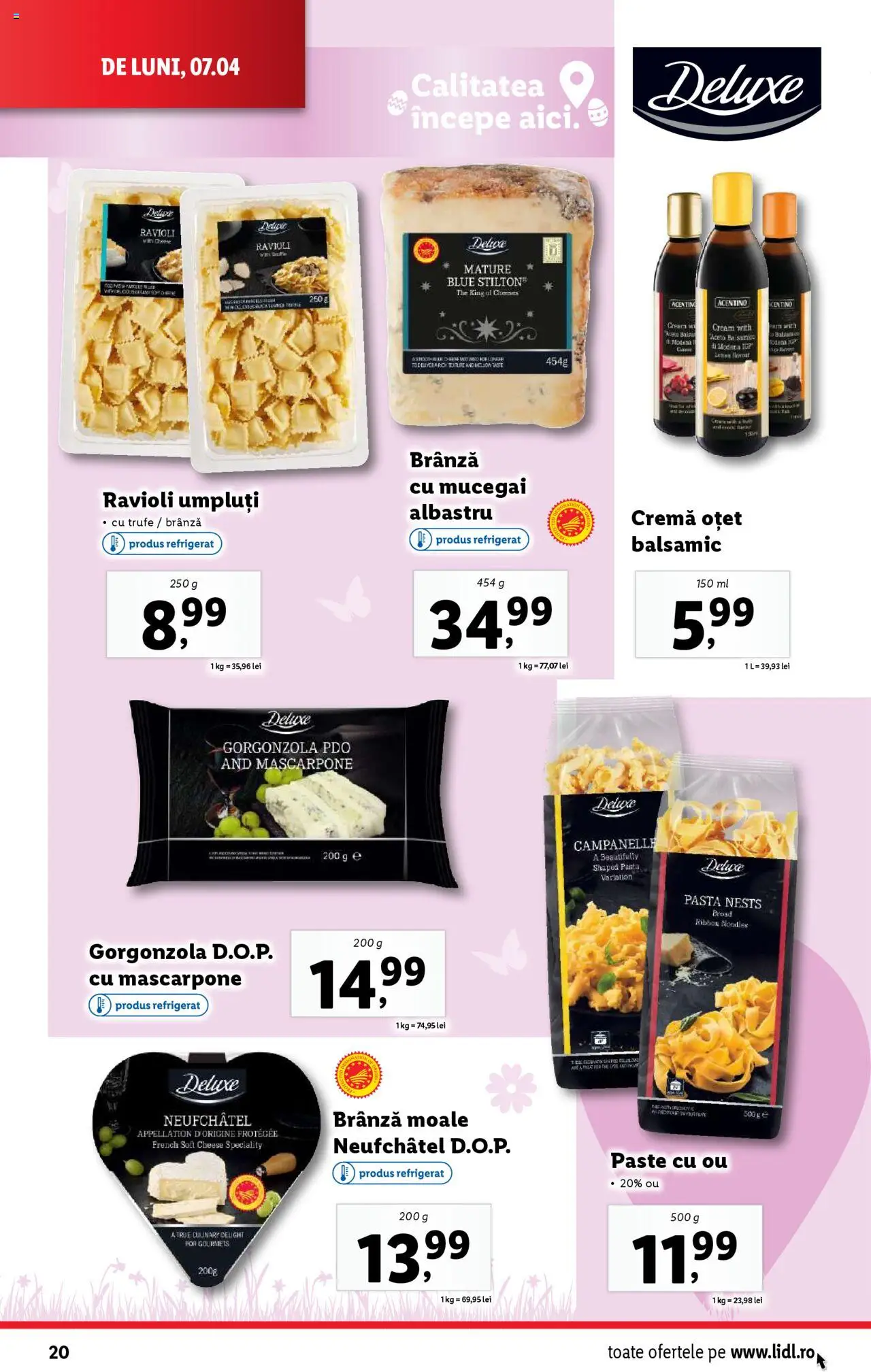 Catalog LIDL 7 - 13 Aprilie 2025 | Pagina 20 | Produse: Brânză, Noodles, Paste, Mascarpone
