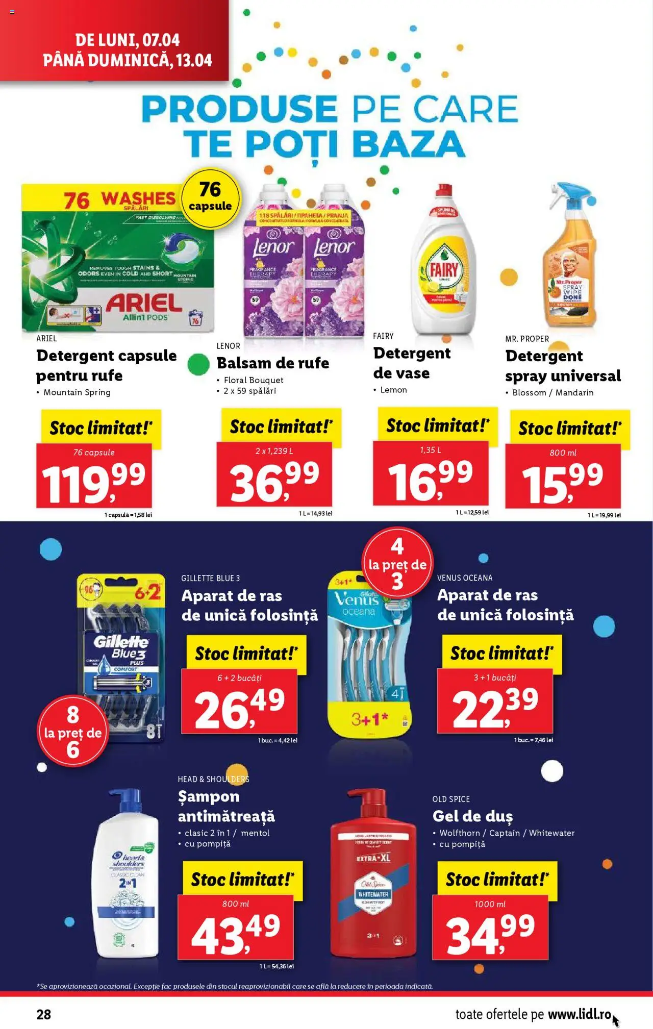 Catalog LIDL 7 - 13 Aprilie 2025 | Pagina 28 | Produse: Aparat De Ras, Duș, Șampon, Detergent