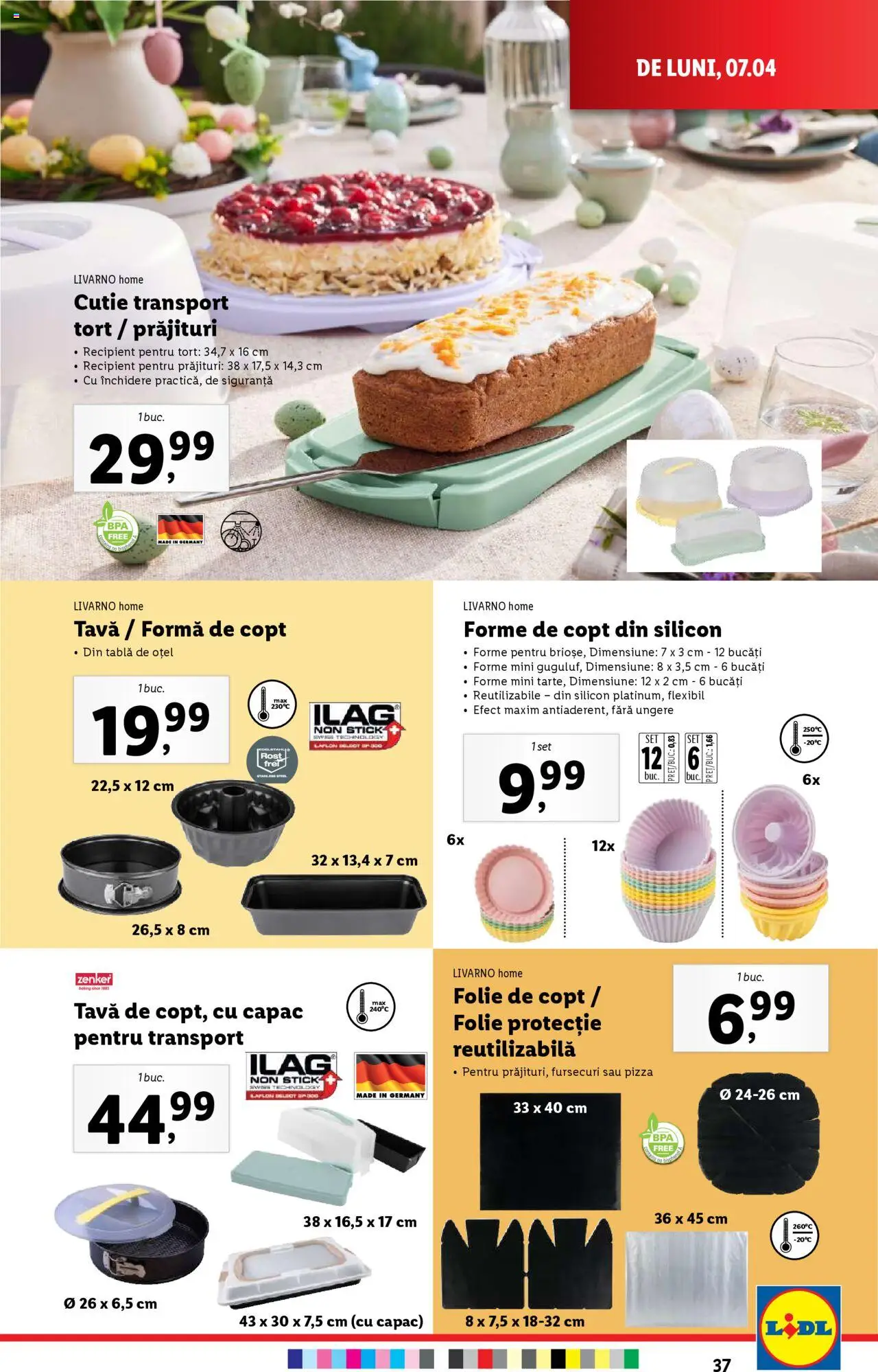 Catalog LIDL 7 - 13 Aprilie 2025 | Pagina 37 | Produse: Tablă, Cutie, Tort, Pizza