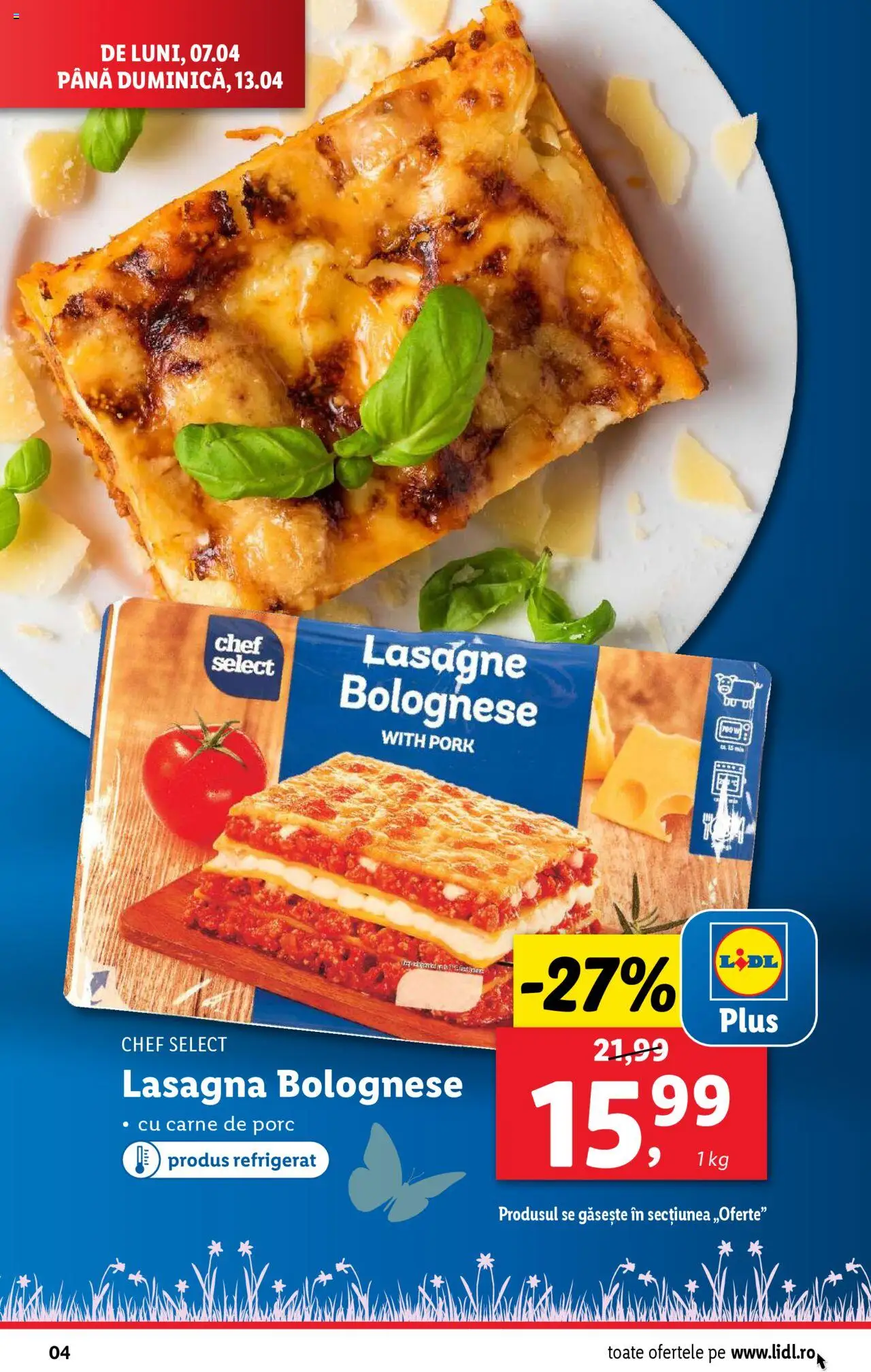 Catalog LIDL 7 - 13 Aprilie 2025 | Pagina 4 | Produse: Lasagna, Carne De Porc