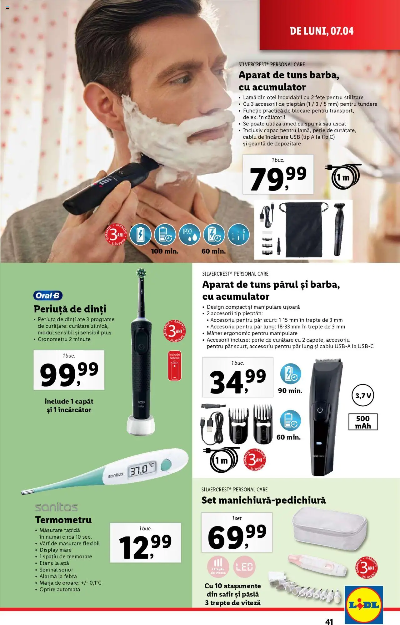 Catalog LIDL 7 - 13 Aprilie 2025 | Pagina 41 | Produse: Încărcător, Cablu, Geantă, Perie