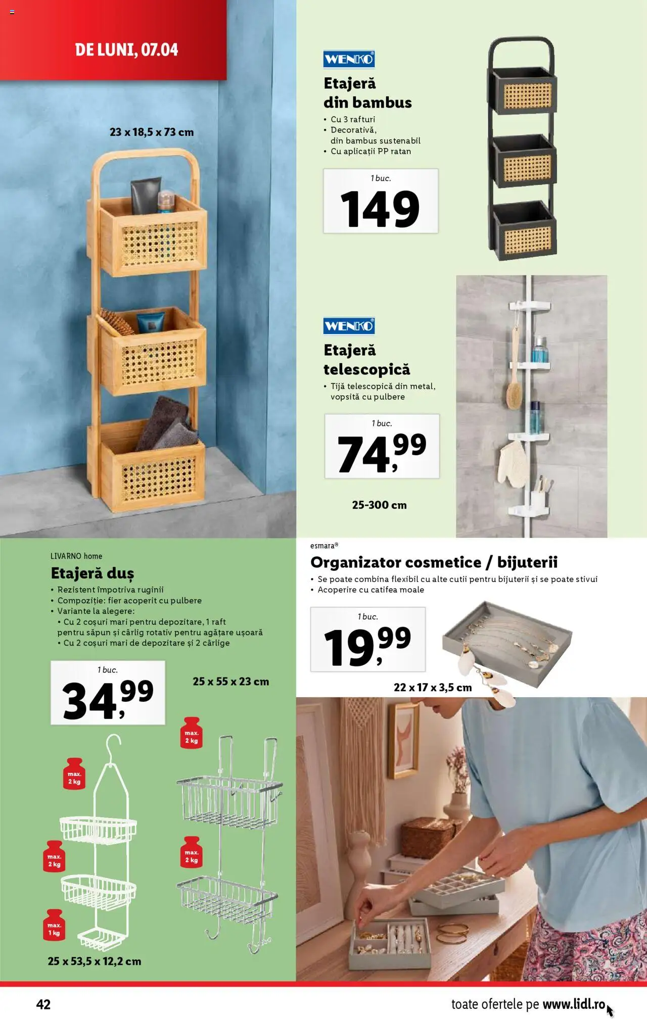 Catalog LIDL 7 - 13 Aprilie 2025 | Pagina 42 | Produse: Raft, Duș, Etajeră, Săpun