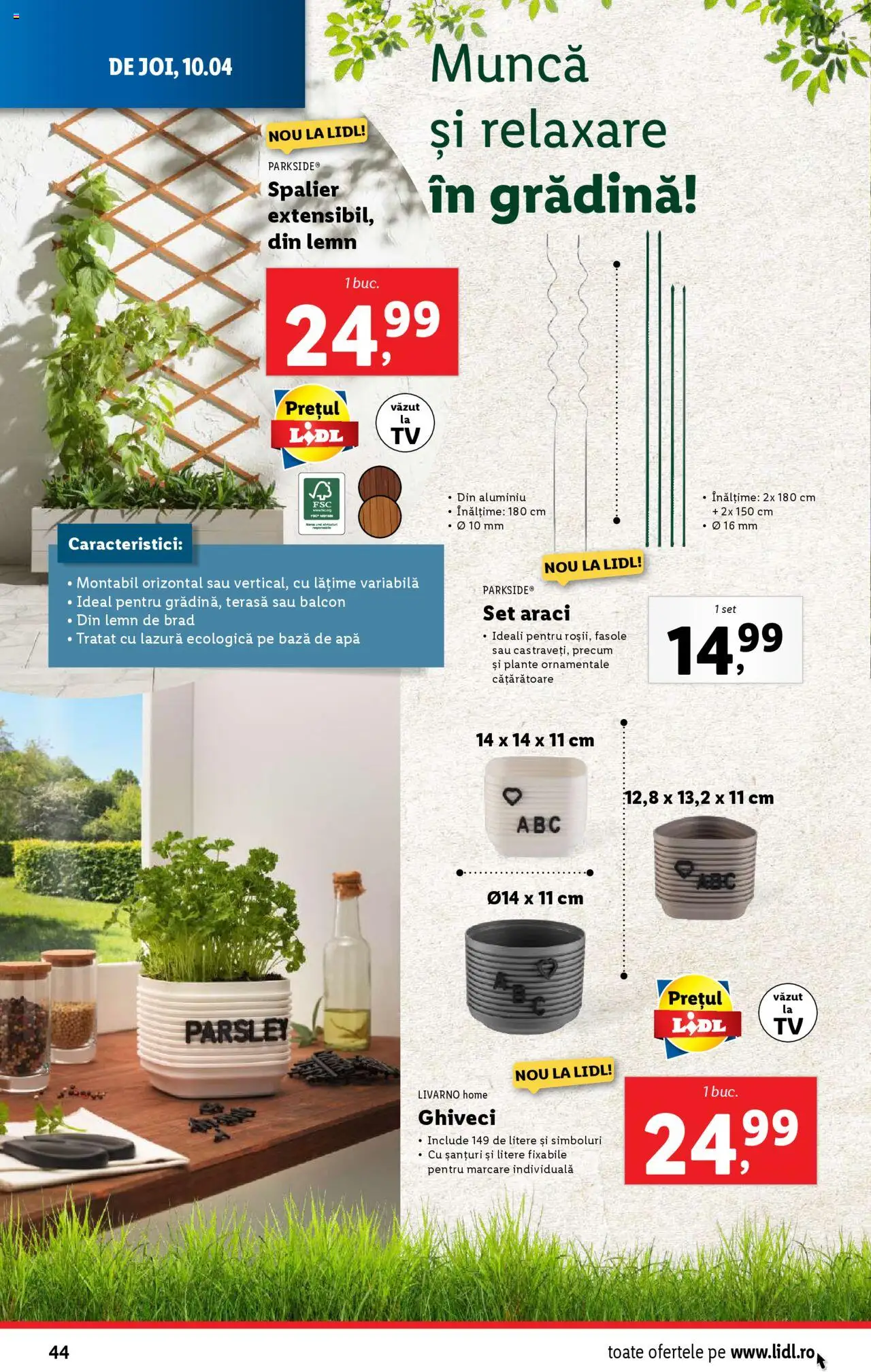 Catalog LIDL 7 - 13 Aprilie 2025 | Pagina 44 | Produse: Ghiveci, Lazură, Apă