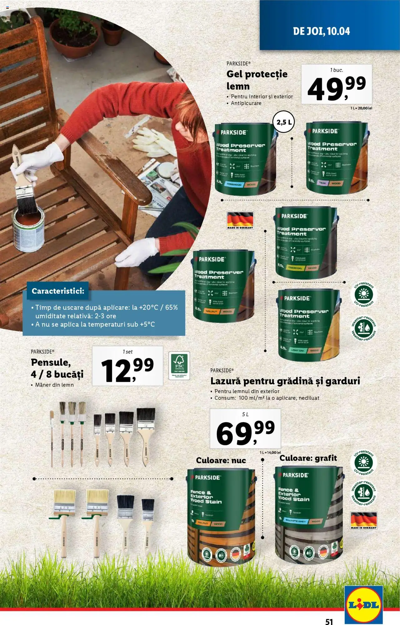 Catalog LIDL 7 - 13 Aprilie 2025 | Pagina 51 | Produse: Mâner, Lazură